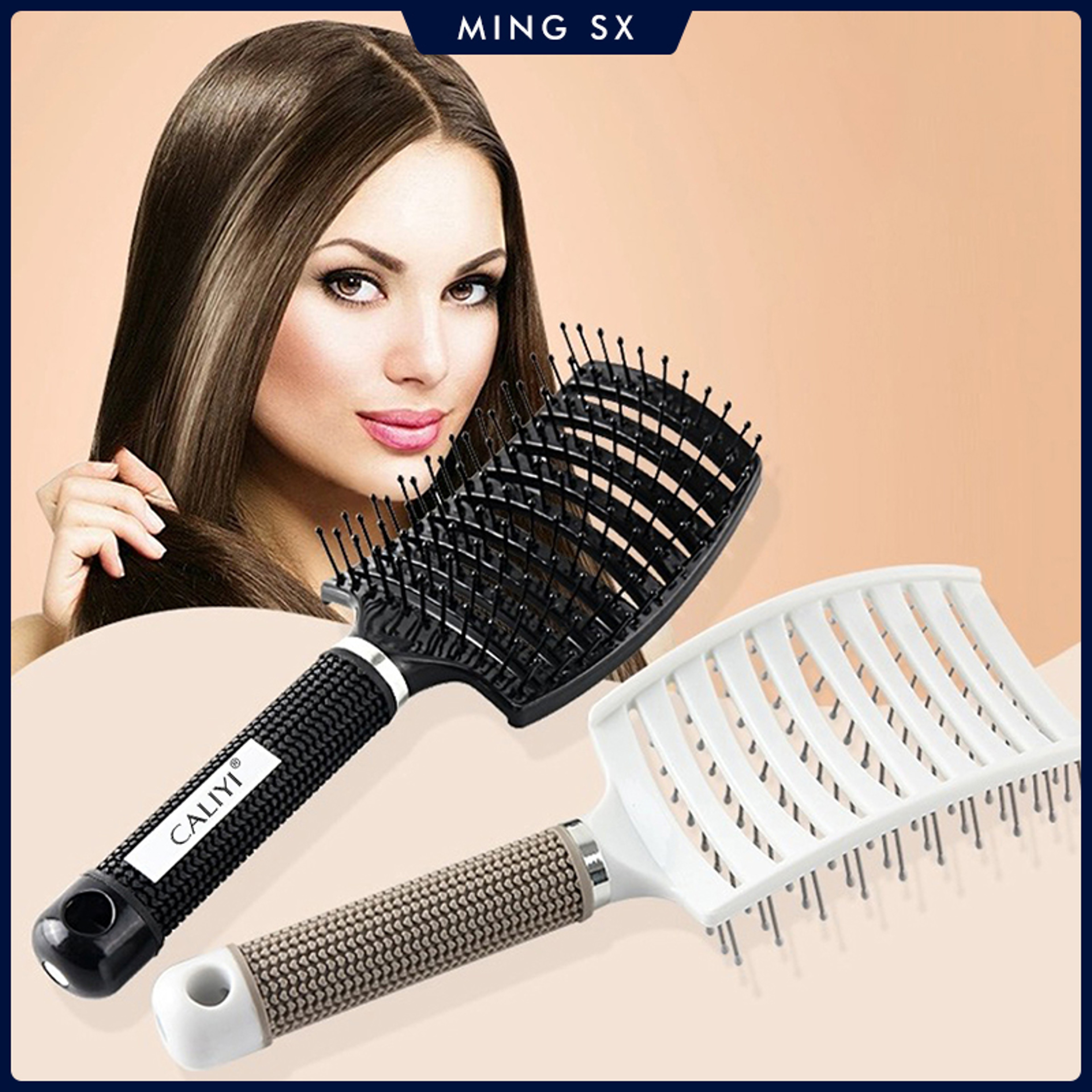 Hair Comb Brush Professional Curved Vented Brush For Faster Blow Drying Paddle Detangling Brush For 1