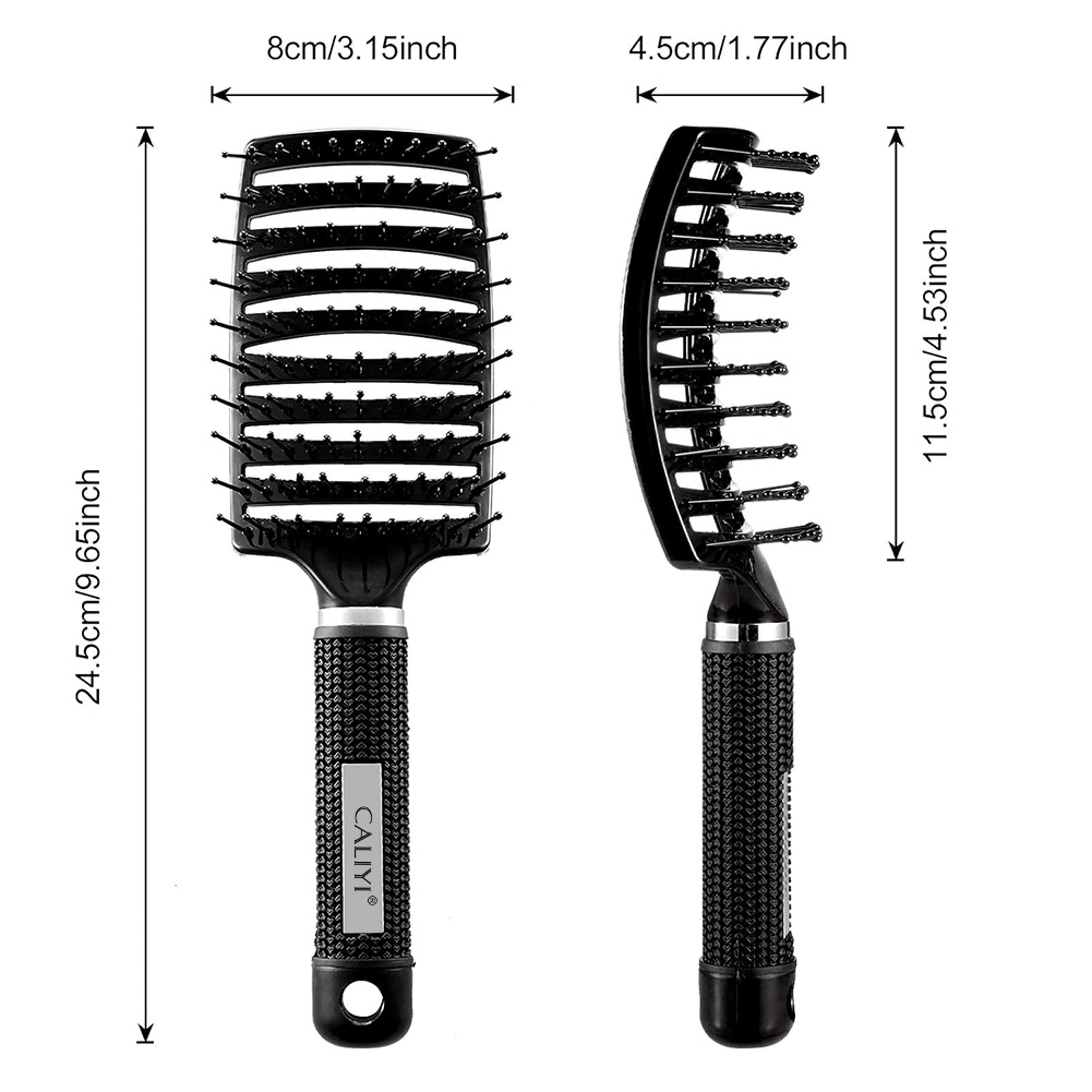 Hair Comb Brush Professional Curved Vented Brush For Faster Blow Drying Paddle Detangling Brush For 4