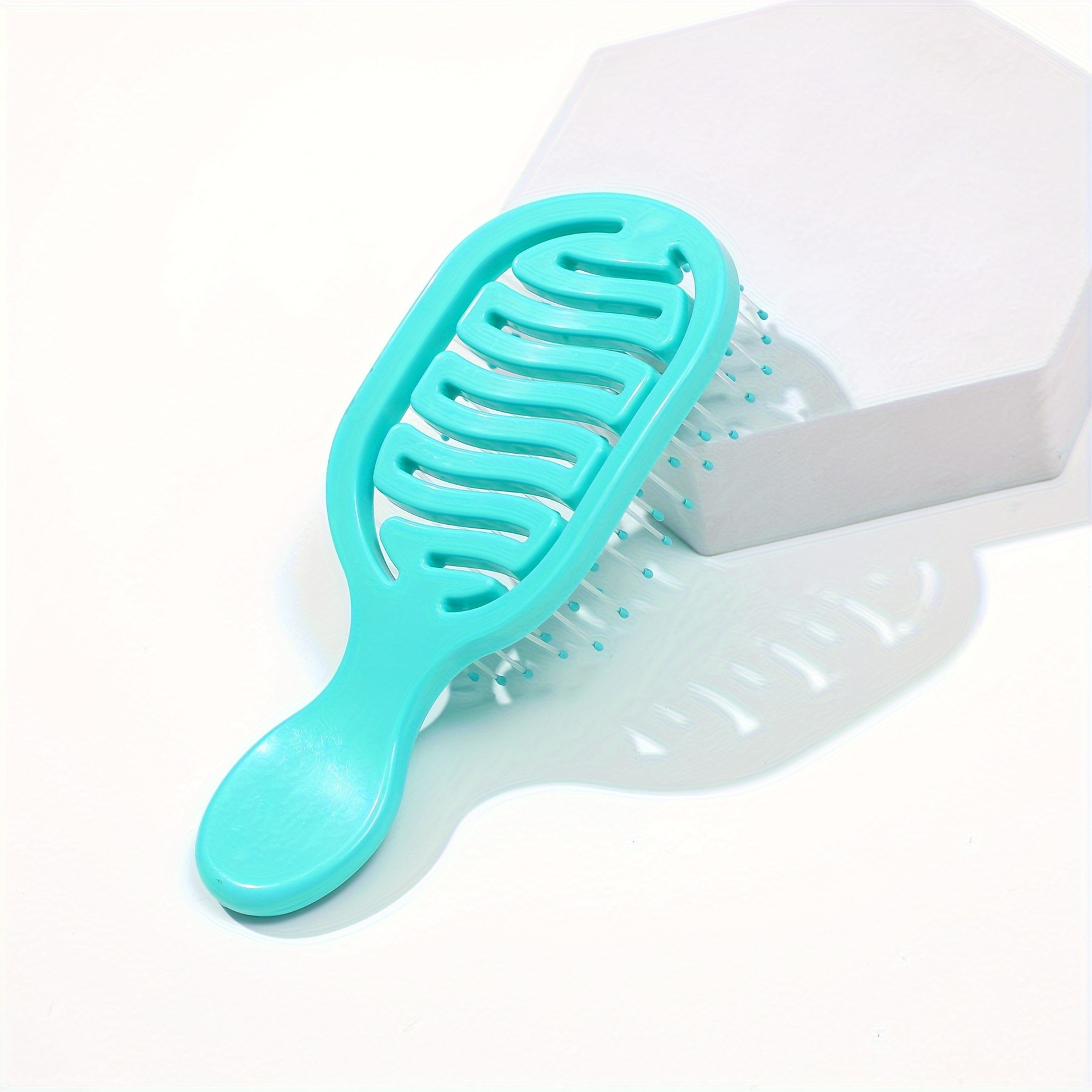 Mini Track Hairbrush, Portable Hollow Design with Nylon Bristles, Ergonomic Handle, Compact and Lightweight – view 5
