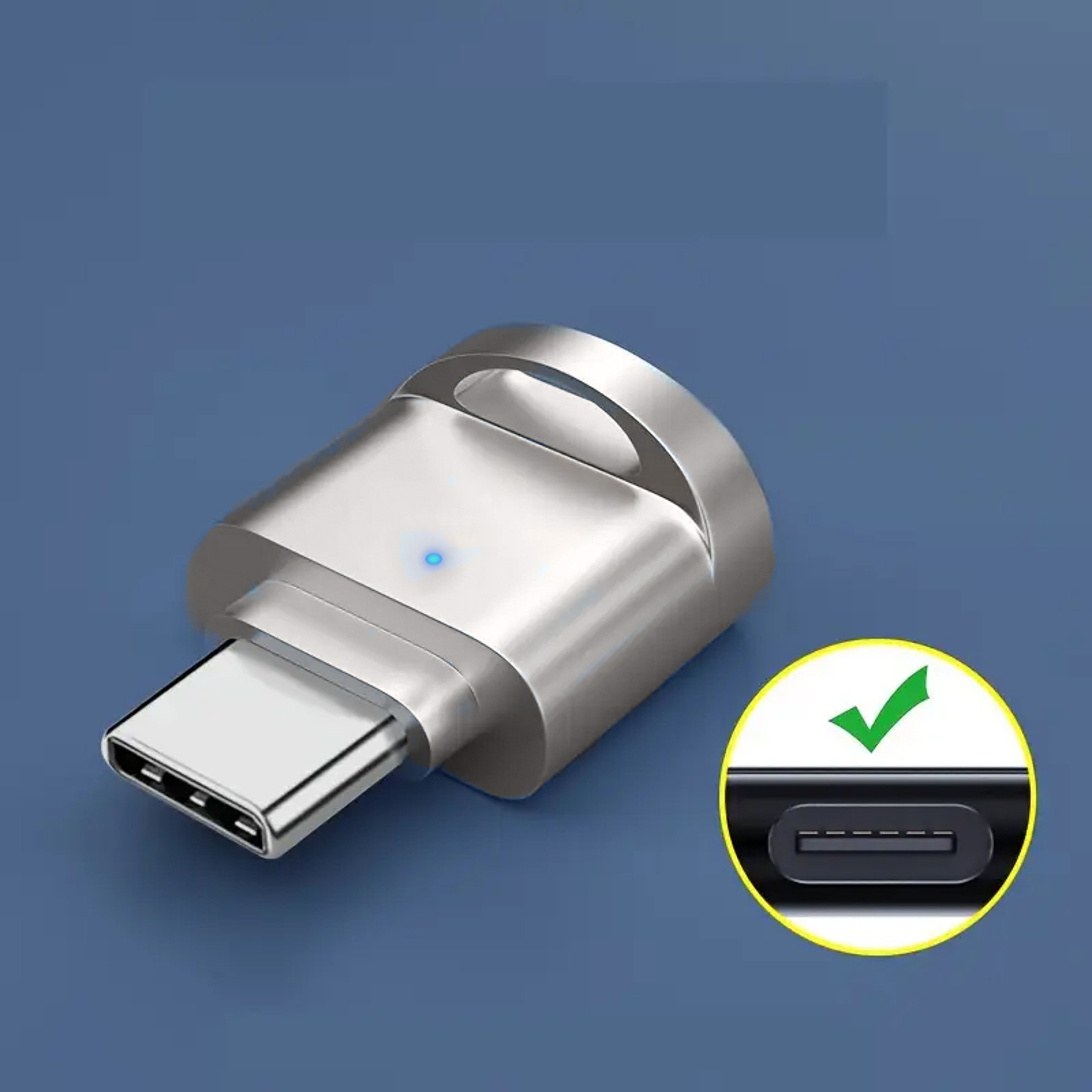 Type C Reader With Zinc Alloy Shell, SD Card Reader with USB C to USB Adaptor, Compatible with Laptop, MacBook, Samsung – view 2