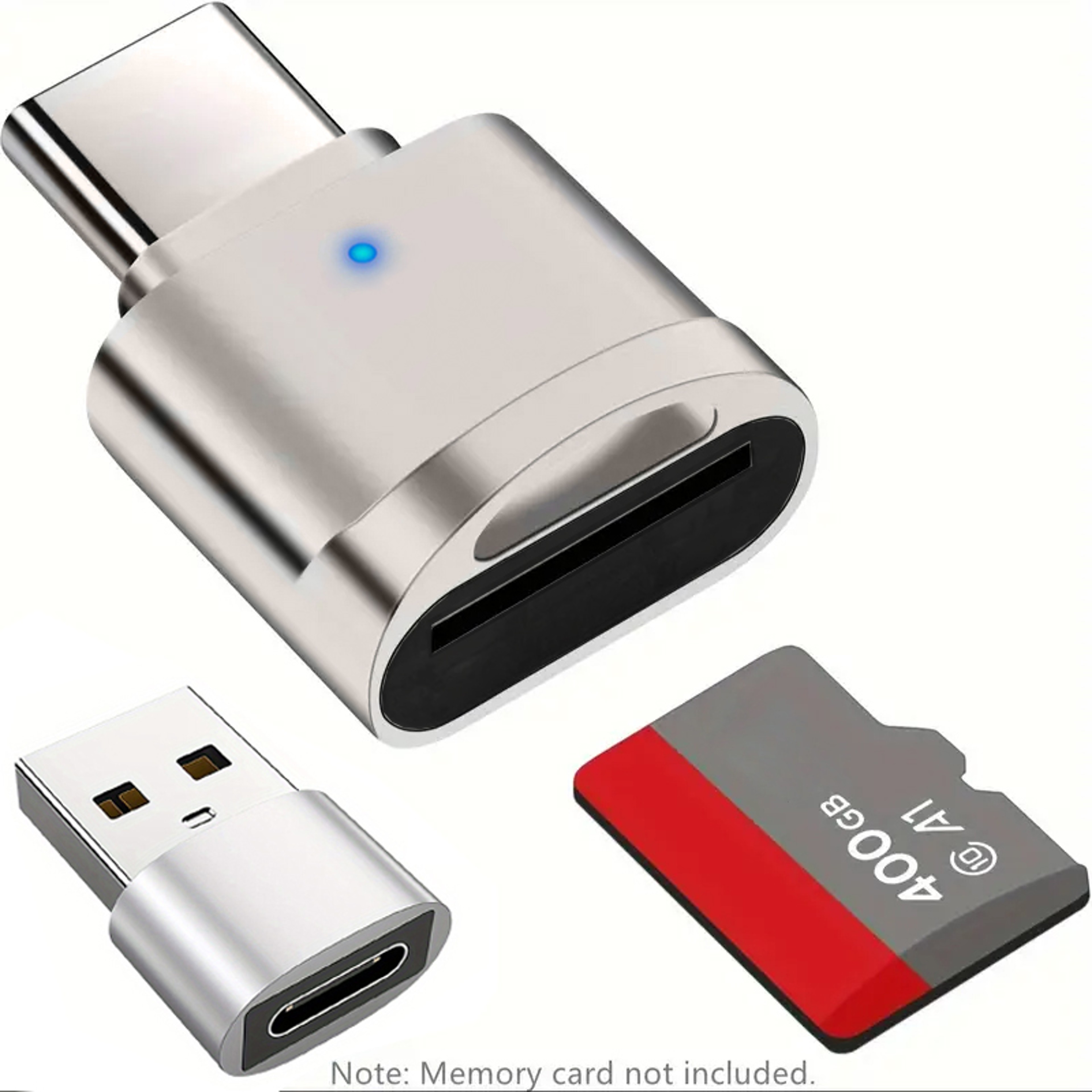 Type C Reader With Zinc Alloy Shell, SD Card Reader with USB C to USB Adaptor, Compatible with Laptop, MacBook, Samsung – view 7