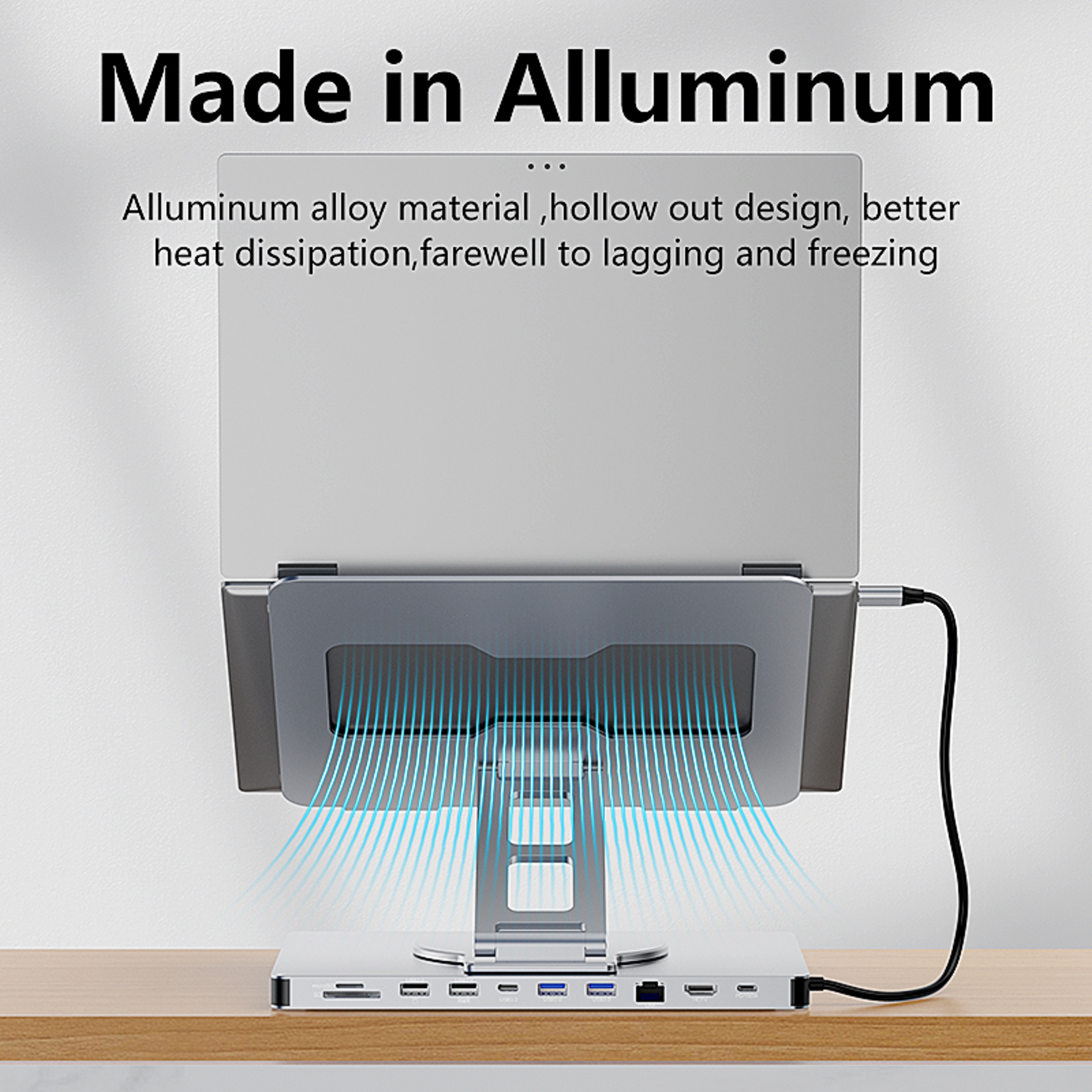 Aluminium IPad Holder Docking C Hub 4K 60Hz Type C Adapter USB30 5Gbps Charger For Laptop Desktop 5