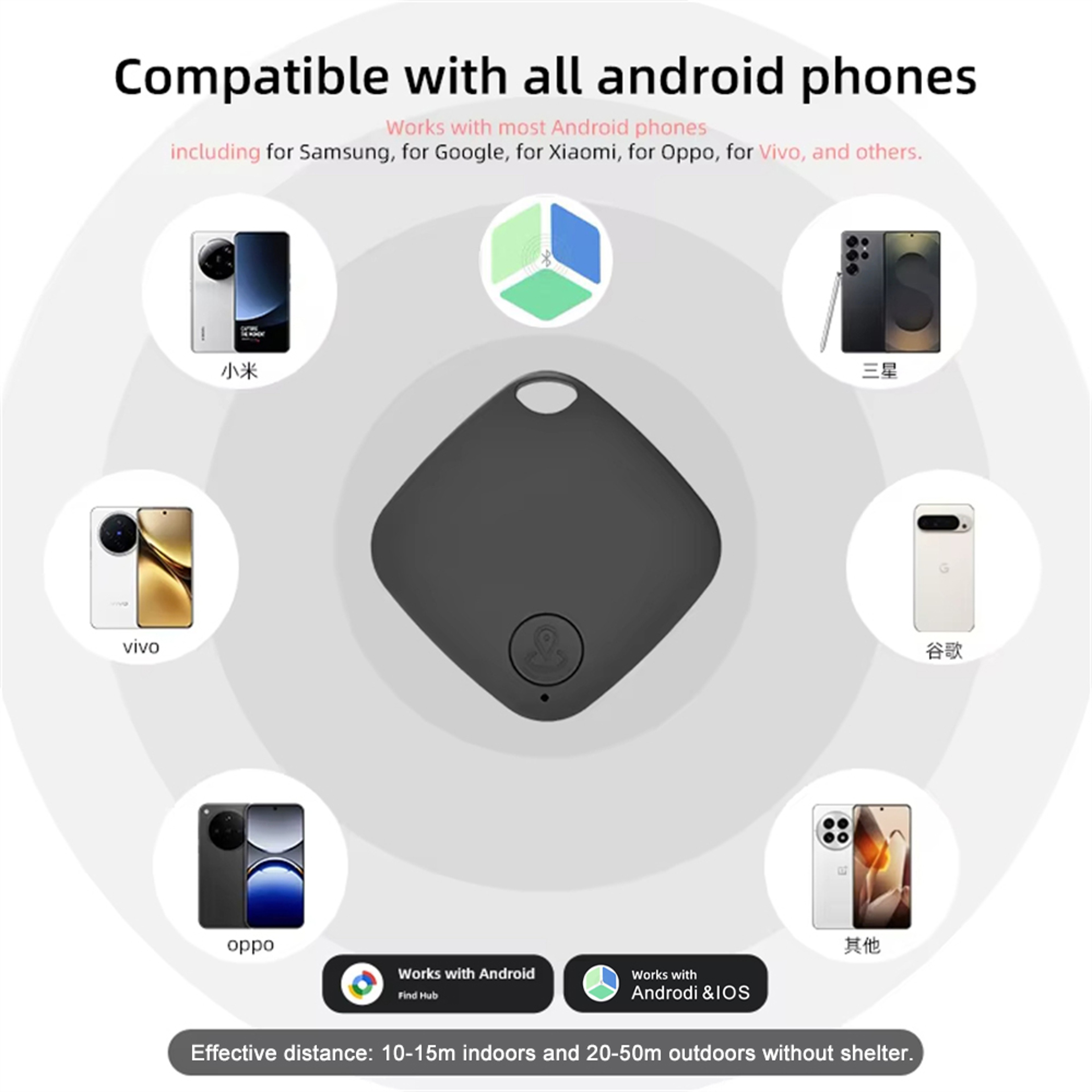 Smart Bluetooth GPS Tracker Tag With AntiLost Reminder Android IOS App Compatible Car Key Pet Finde
