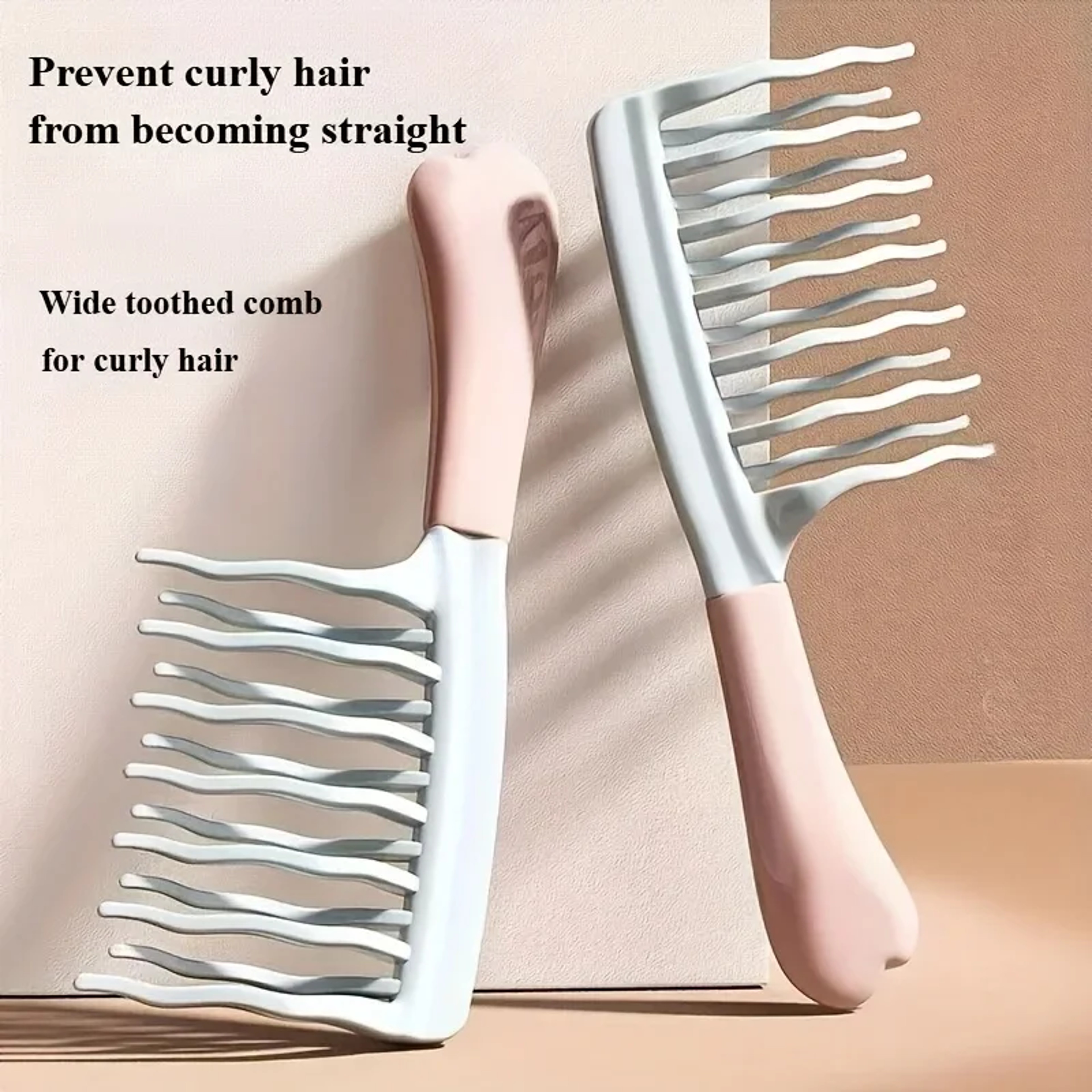 Dual Wide-Tooth Hair Combs for Curly Hair, Ideal for Long Curls & Voluminous Styles, Elegant Hair Care for Smooth – view 1