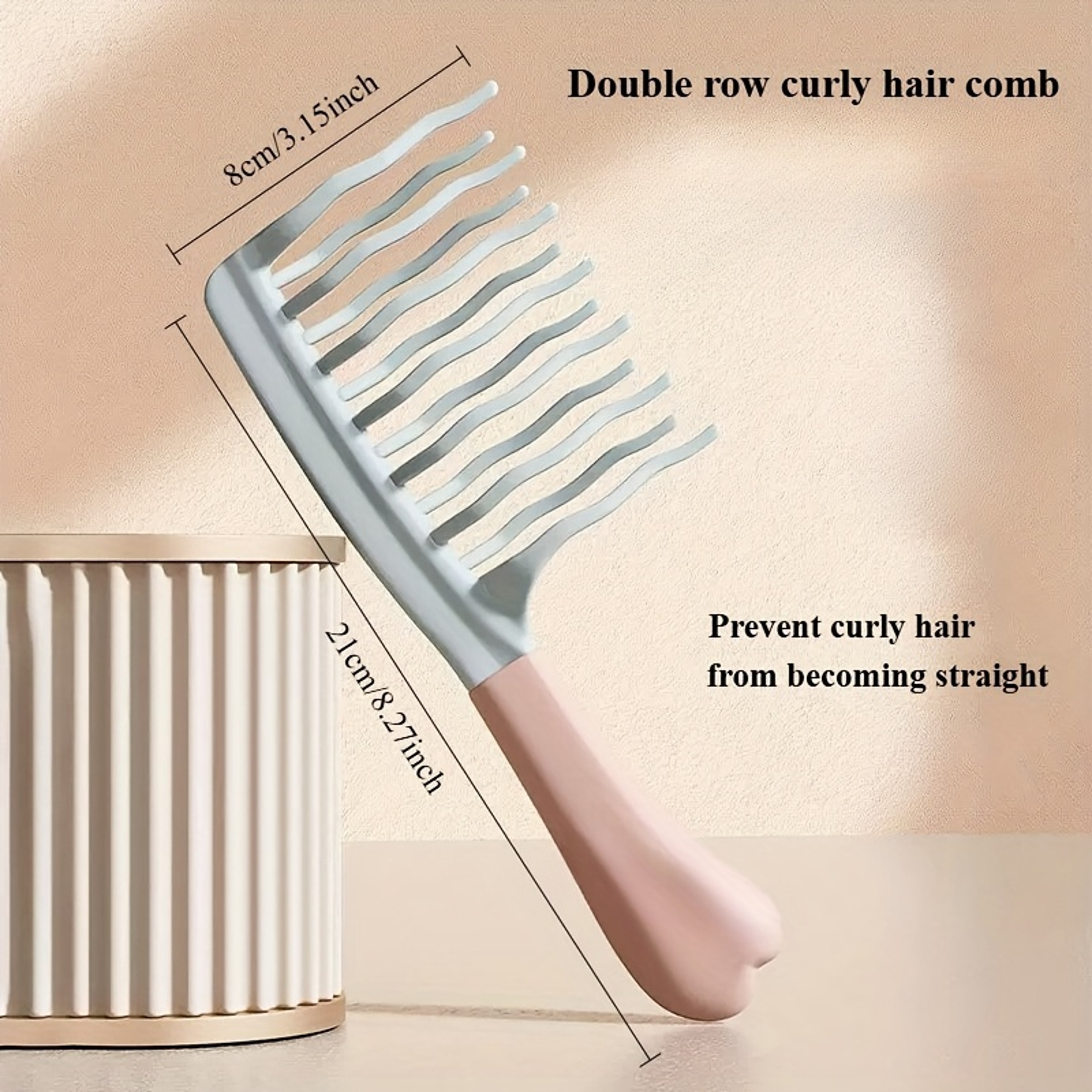 Dual Wide-Tooth Hair Combs for Curly Hair, Ideal for Long Curls & Voluminous Styles, Elegant Hair Care for Smooth – view 2
