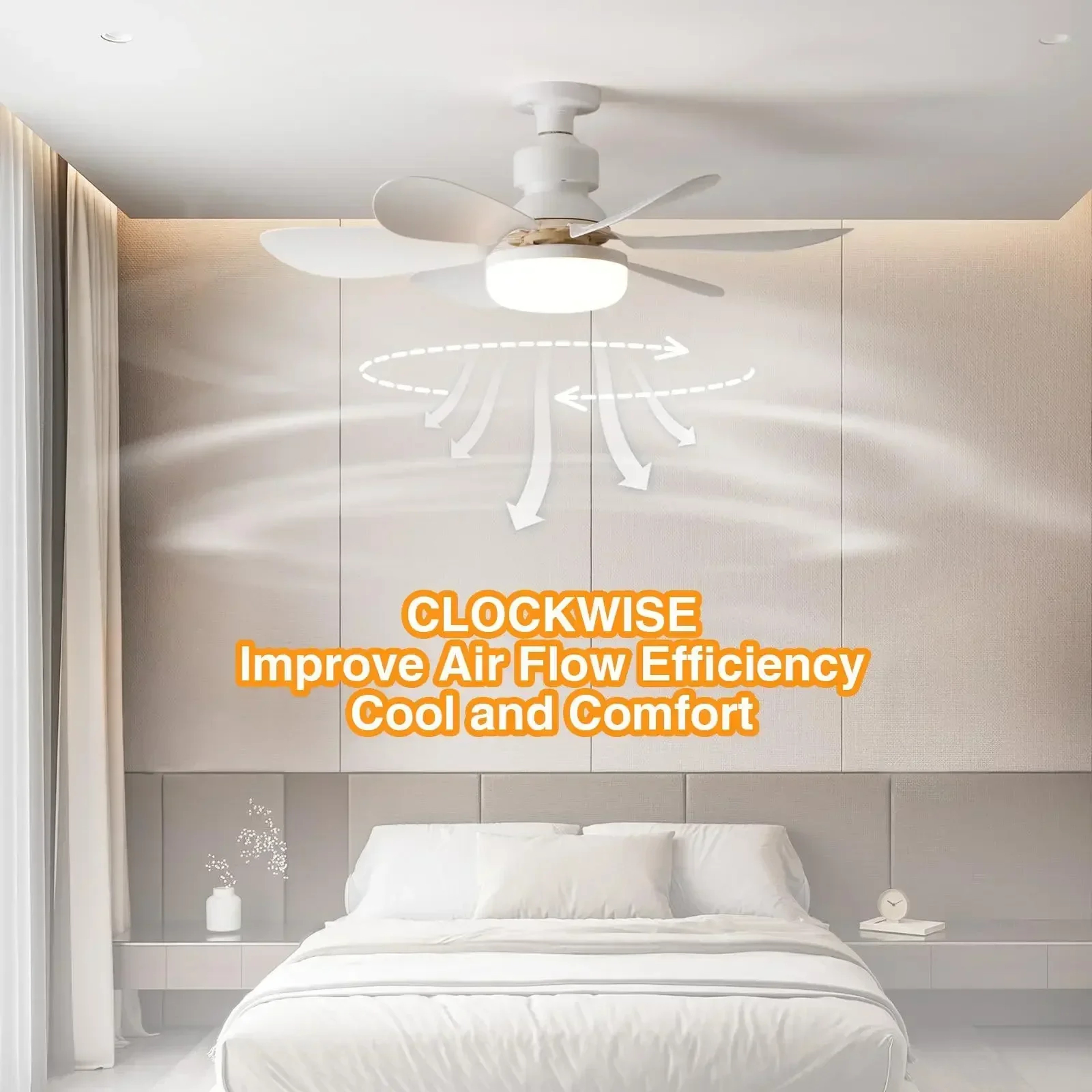 Ceiling Fan Light with Remote, LED Dimming Function, Suitable for Living Room, Study, Home Use – view 3