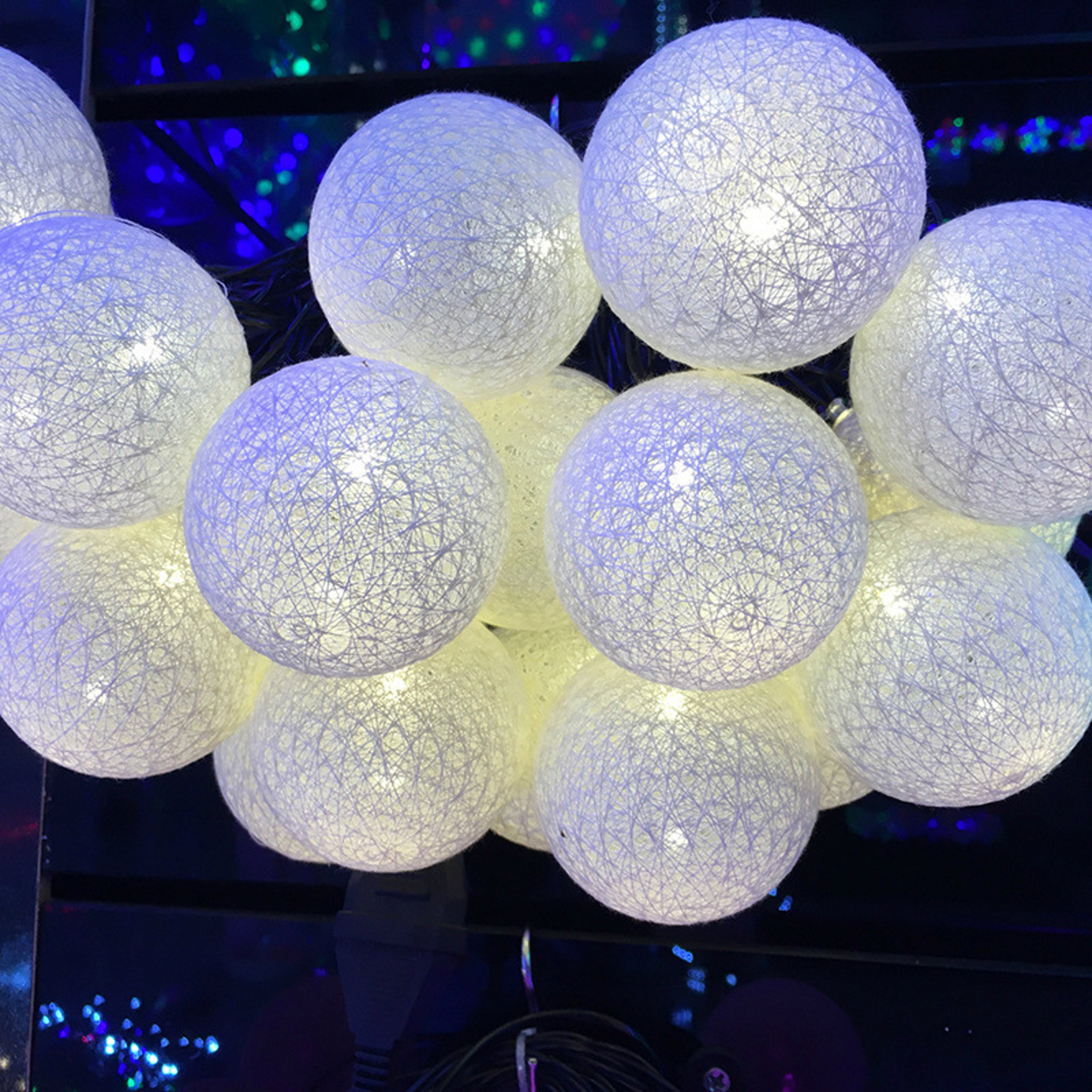 LED Battery Powered Cotton Balls Fairy String, Christmas Novelty Lamp Chain, Home Outdoor Garland, Wedding Party Lightso – view 4