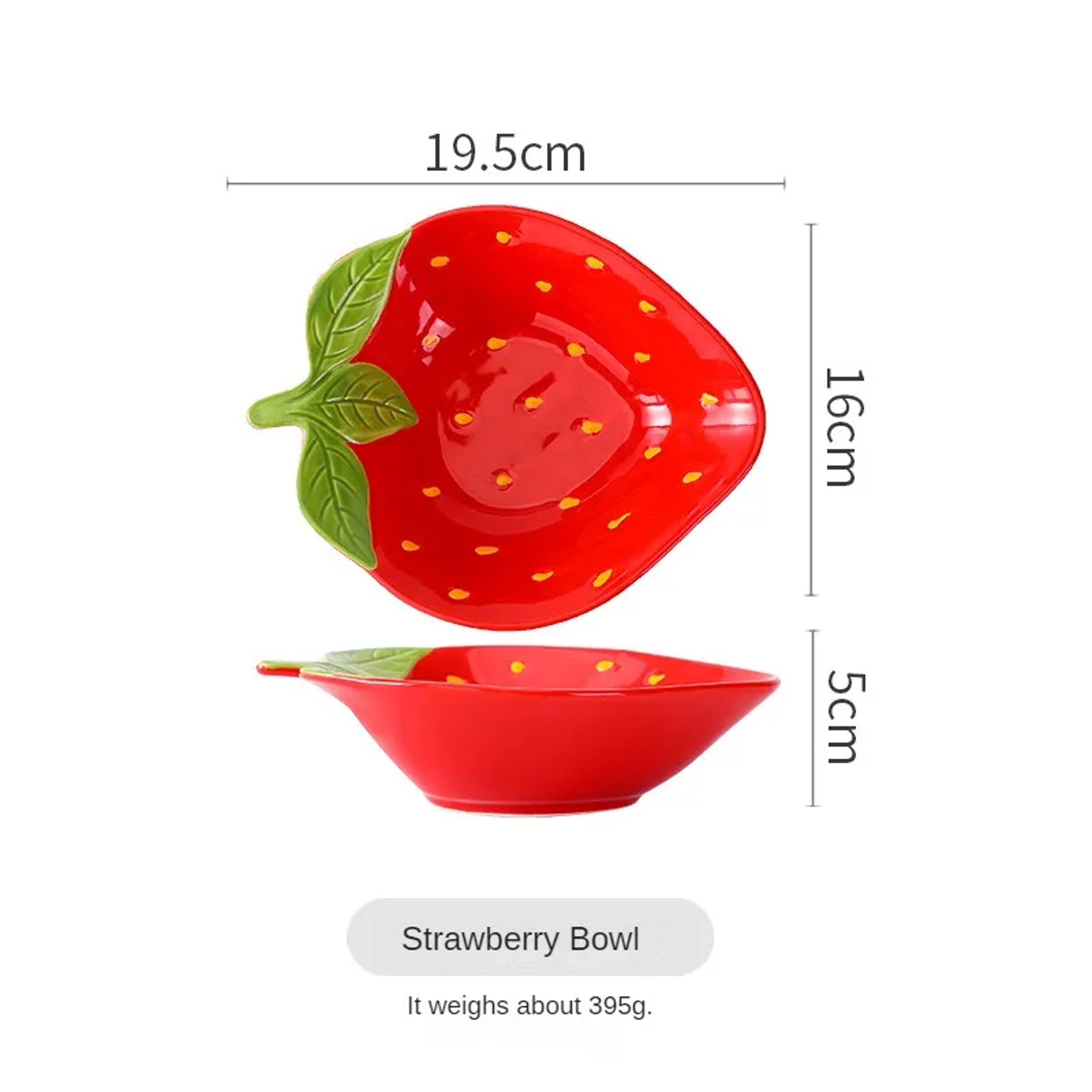 Creative Cartoon Strawberry Shaped Ceramic Salad Bowl Soup Bowl Family Fruit Snack Plate Kitchen Ut 5