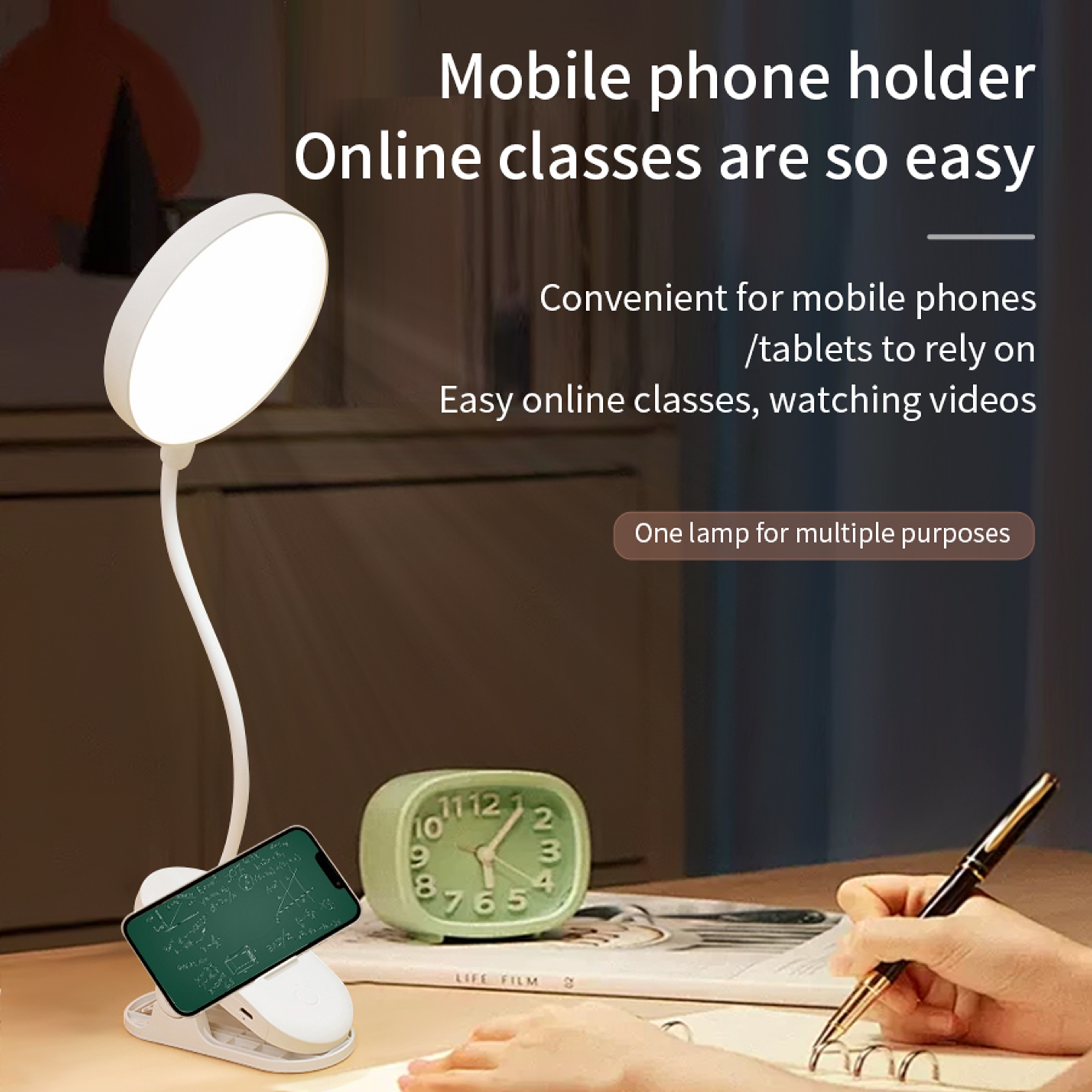 Night Light USB Rechargeable Table Lamp With Clip Indoor Eye Protection For Night Reading Dormitory 5