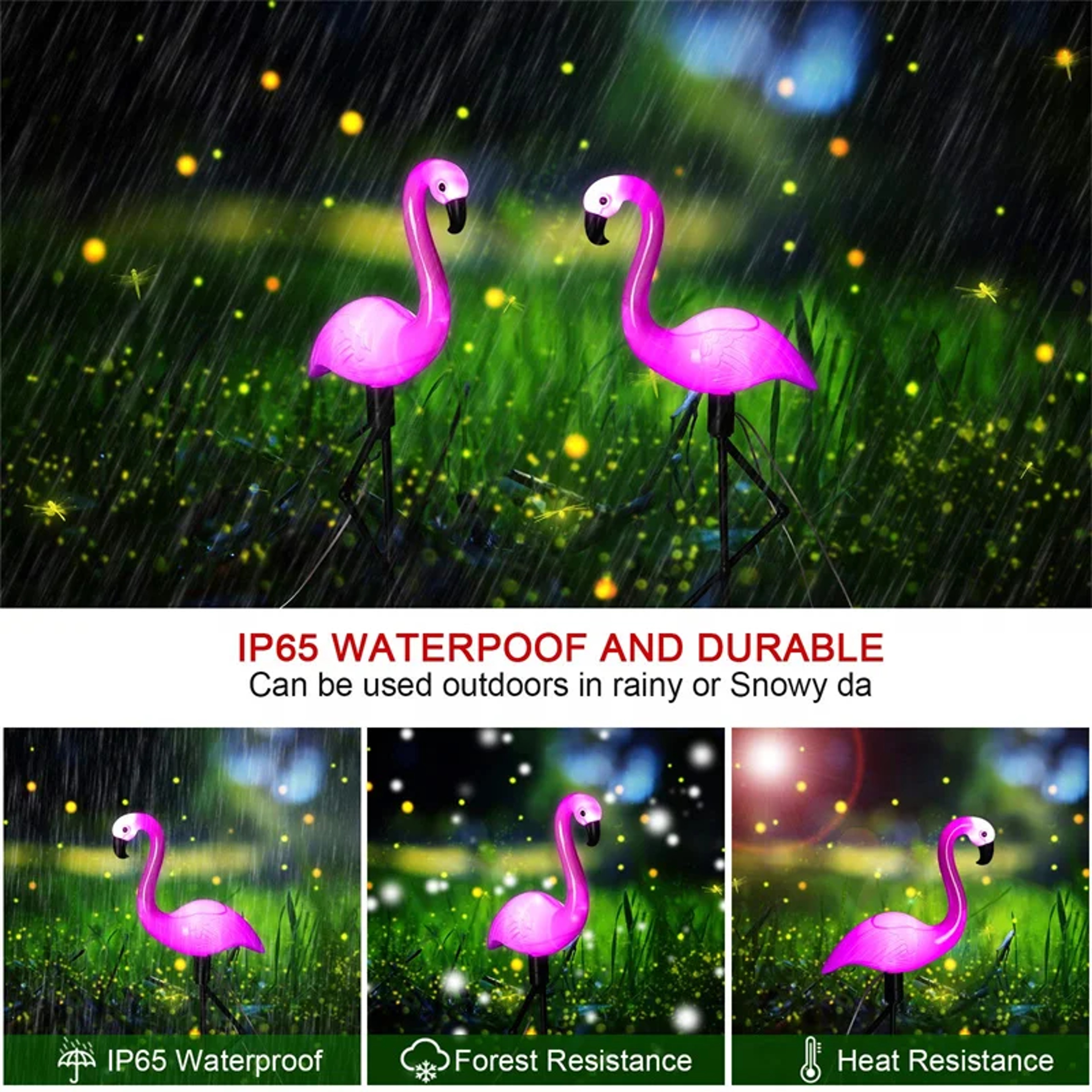 Outdoor Solar Lights Flamingo Garden Led Stake Waterproof LED Landscape Ground Lamp For Pathway Xma 3