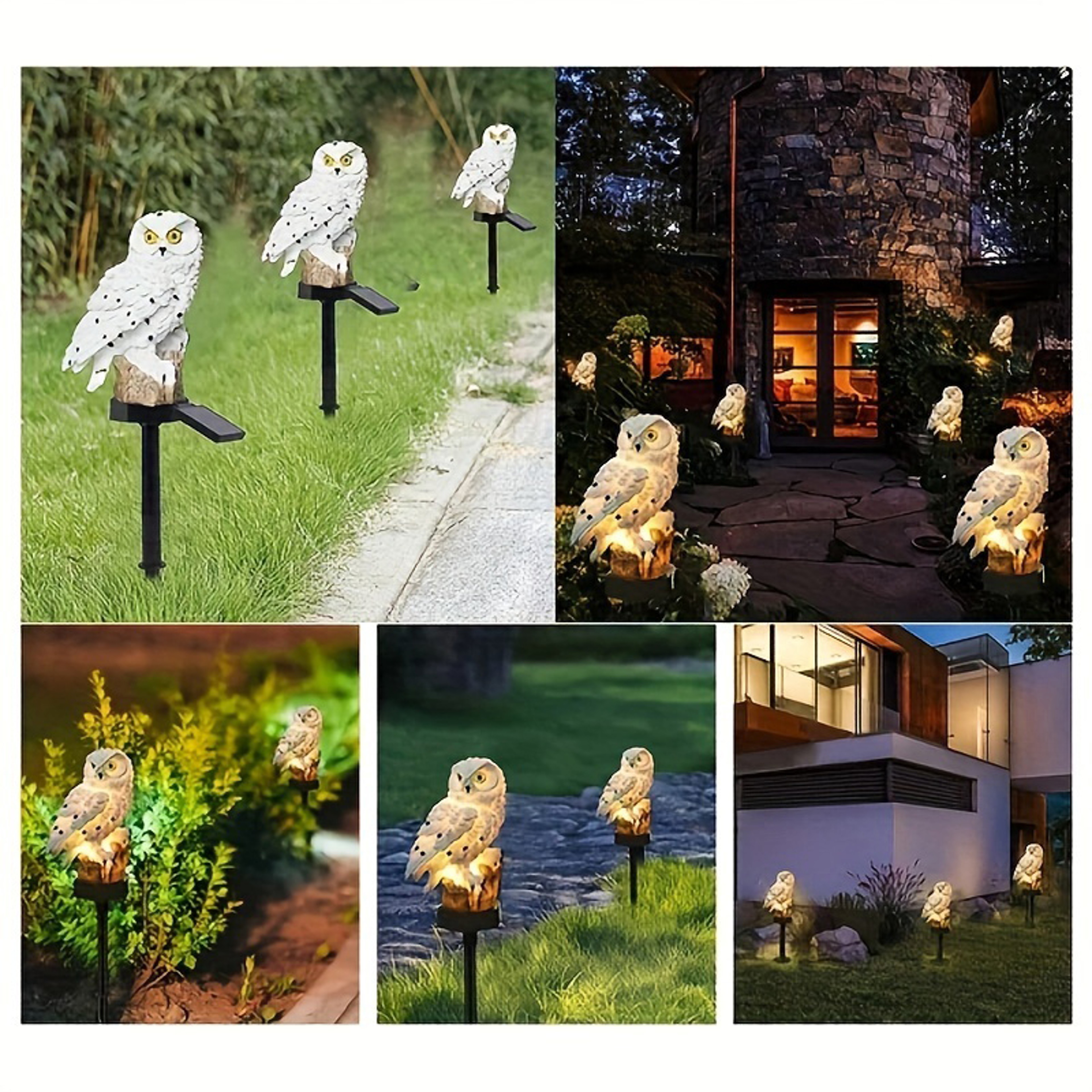 Solar Powered Owl Ground Lamp, Waterproof Outdoor Landscape Light for Lawn, Garden, Patio, Pathway – view 4