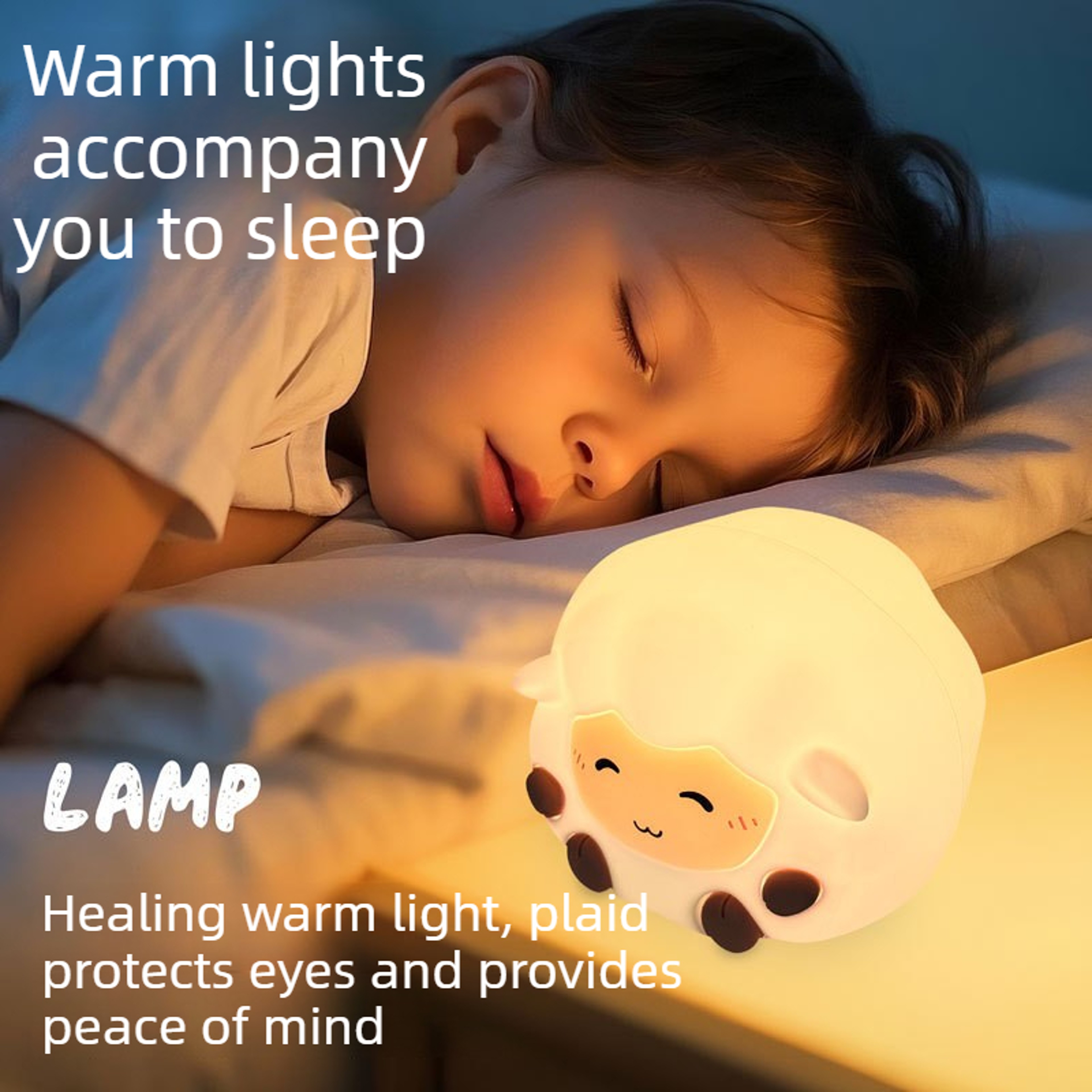 USB Rechargeable Cartoon Animal Touch Lamp Cute Silicone Unicorn Sheep Hamster RGB LED Night Light  1