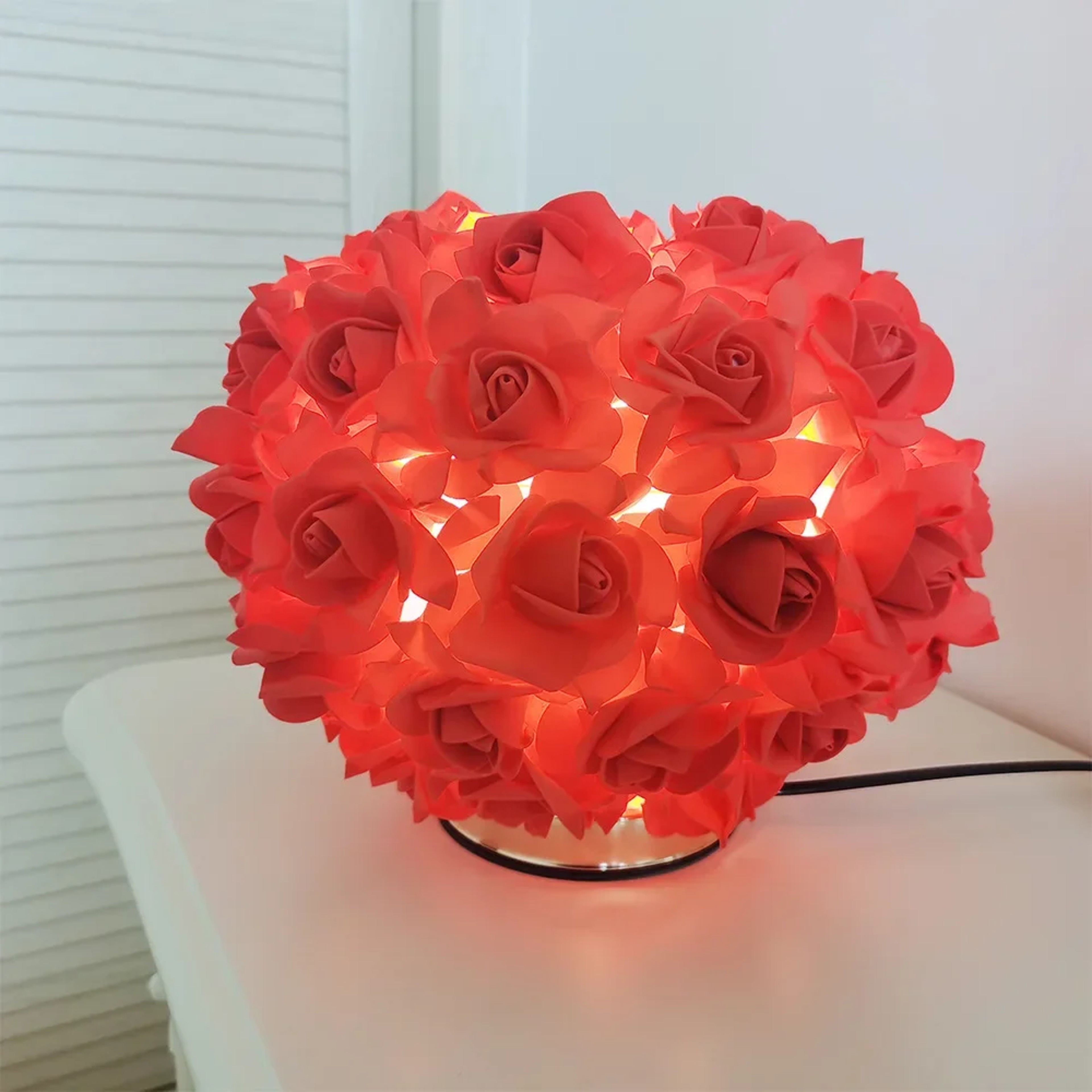 Creative Country Rose Gold Plate Romantic Lamp Perfect Wedding Gift Princess Girl Bedroom Valentine 3