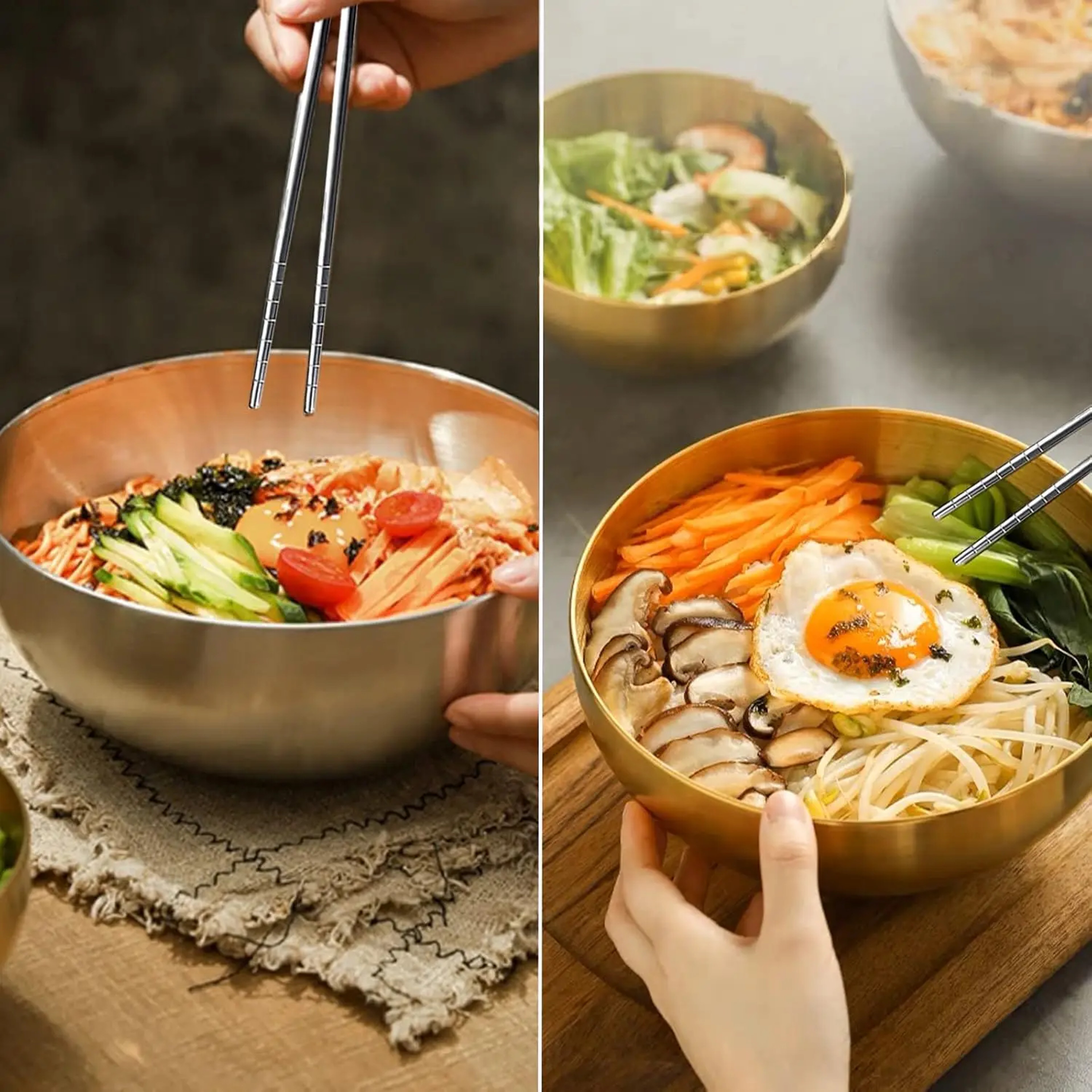 Chopsticks Stainless Steel Nonslip Sushi Chopstick Reusable Food Metal Stick Durable Kitchen Tablew 3