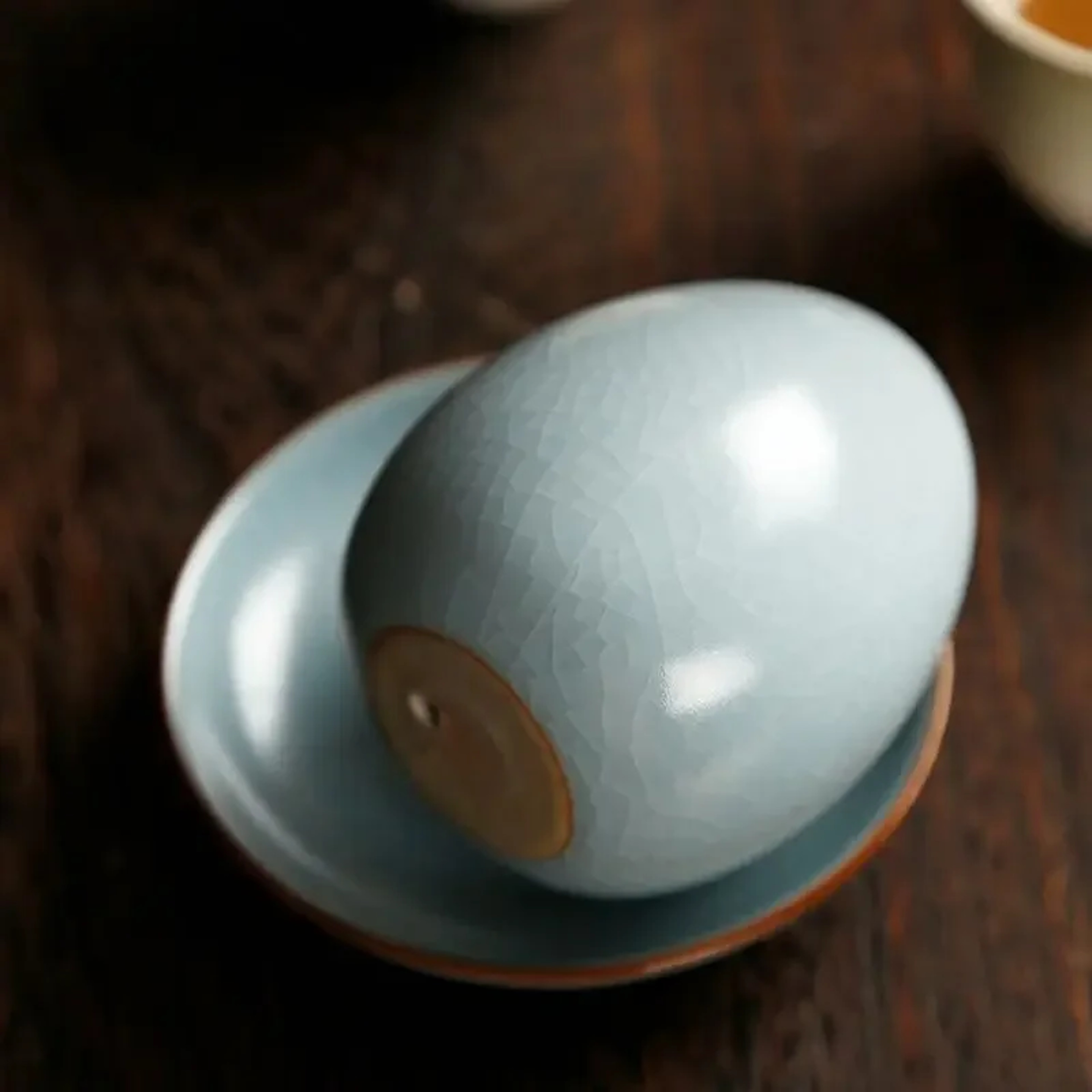 Egg Shaped Tea Pets Ornaments Can Be Raised Crack Ru Kiln Tea Ceremony Tea Set New Year Gift Unique 0