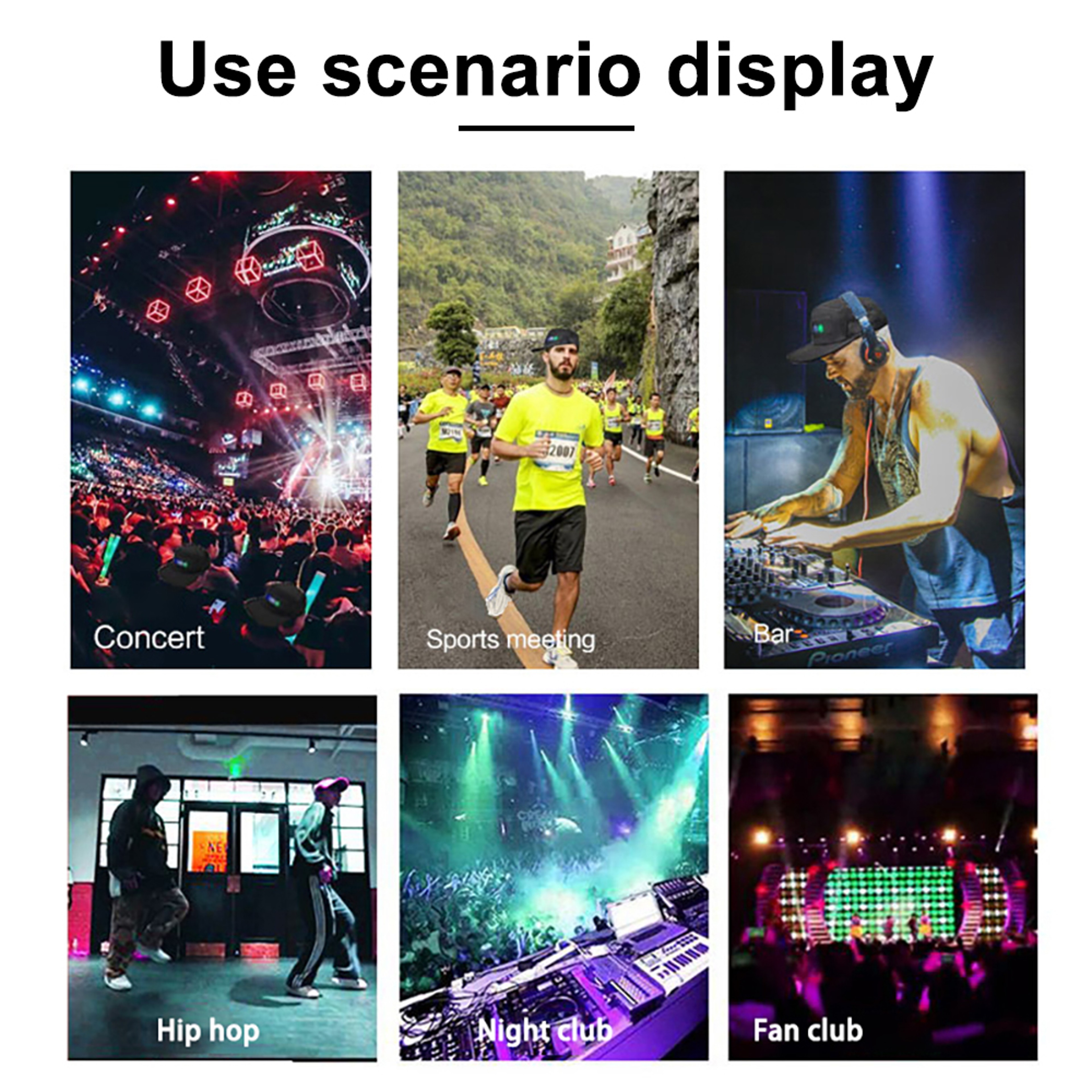 DIY LED Light Display Screen Smart Matrix Hat APP Controlled Bluetooth Baseball Hat Hip Hop Party D 2