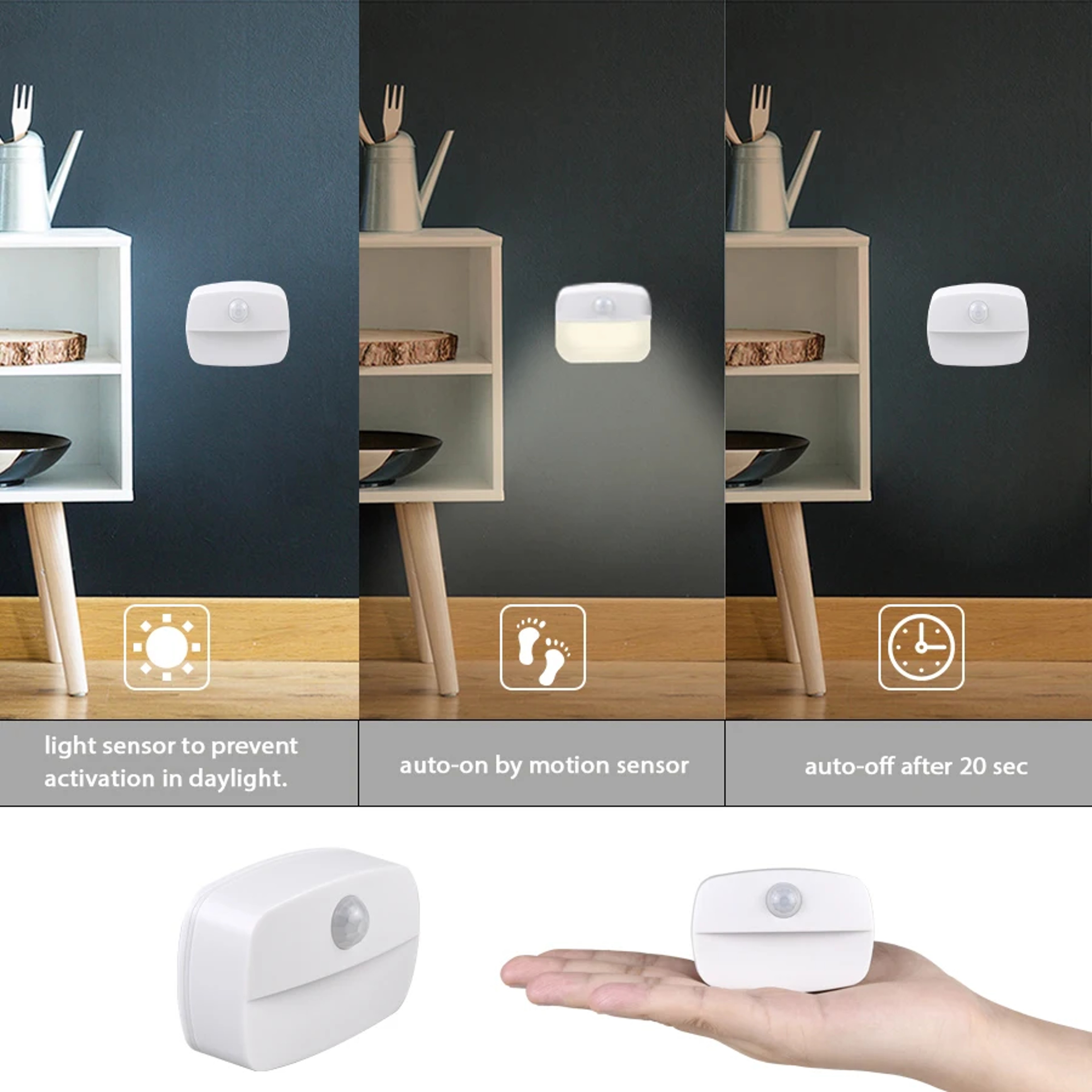LED Night Light With Motion Sensor Wireless Cabinet Lamp Battery Powered Bedside Nightlight For Bed 1