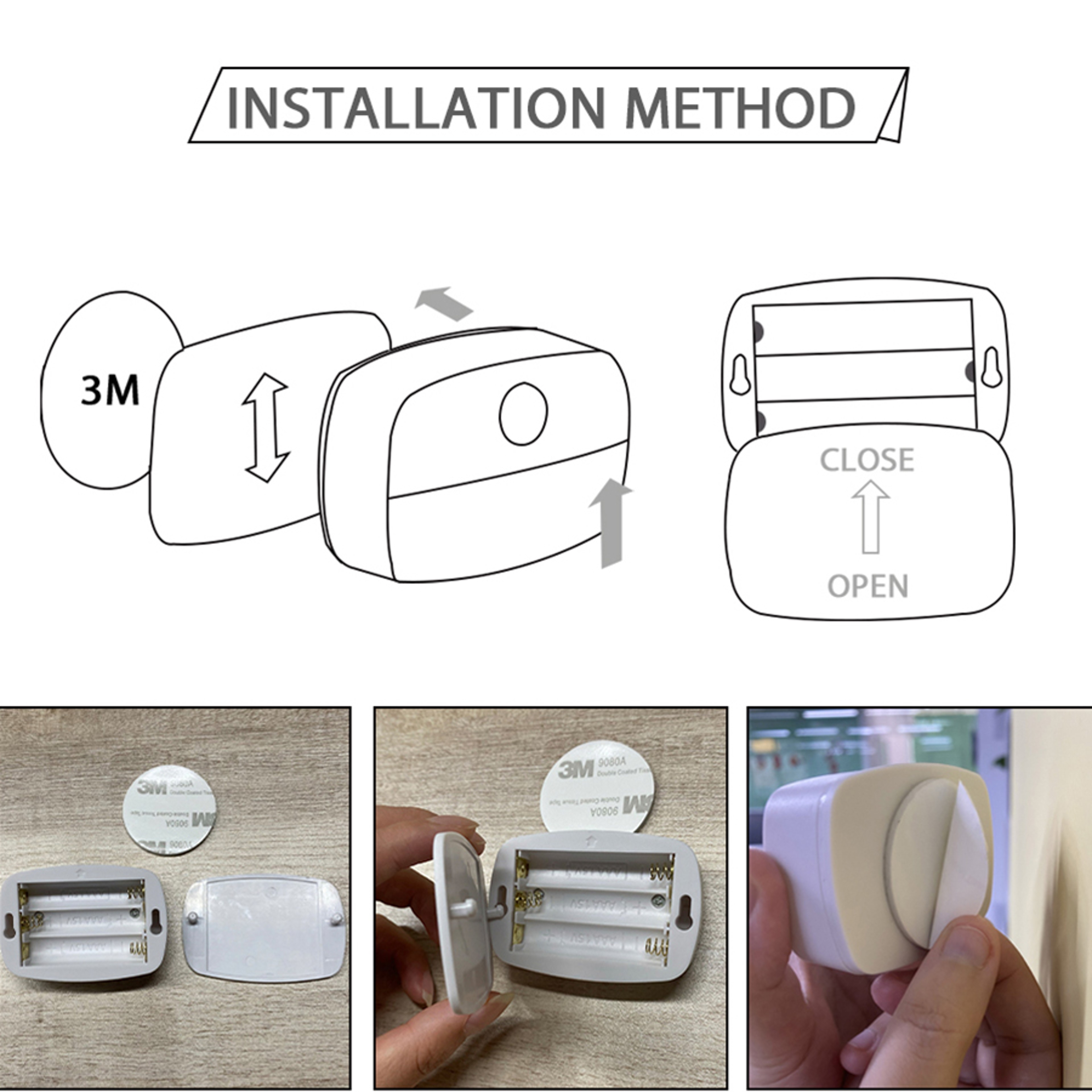 LED Night Light With Motion Sensor Wireless Cabinet Lamp Battery Powered Bedside Nightlight For Bed 2