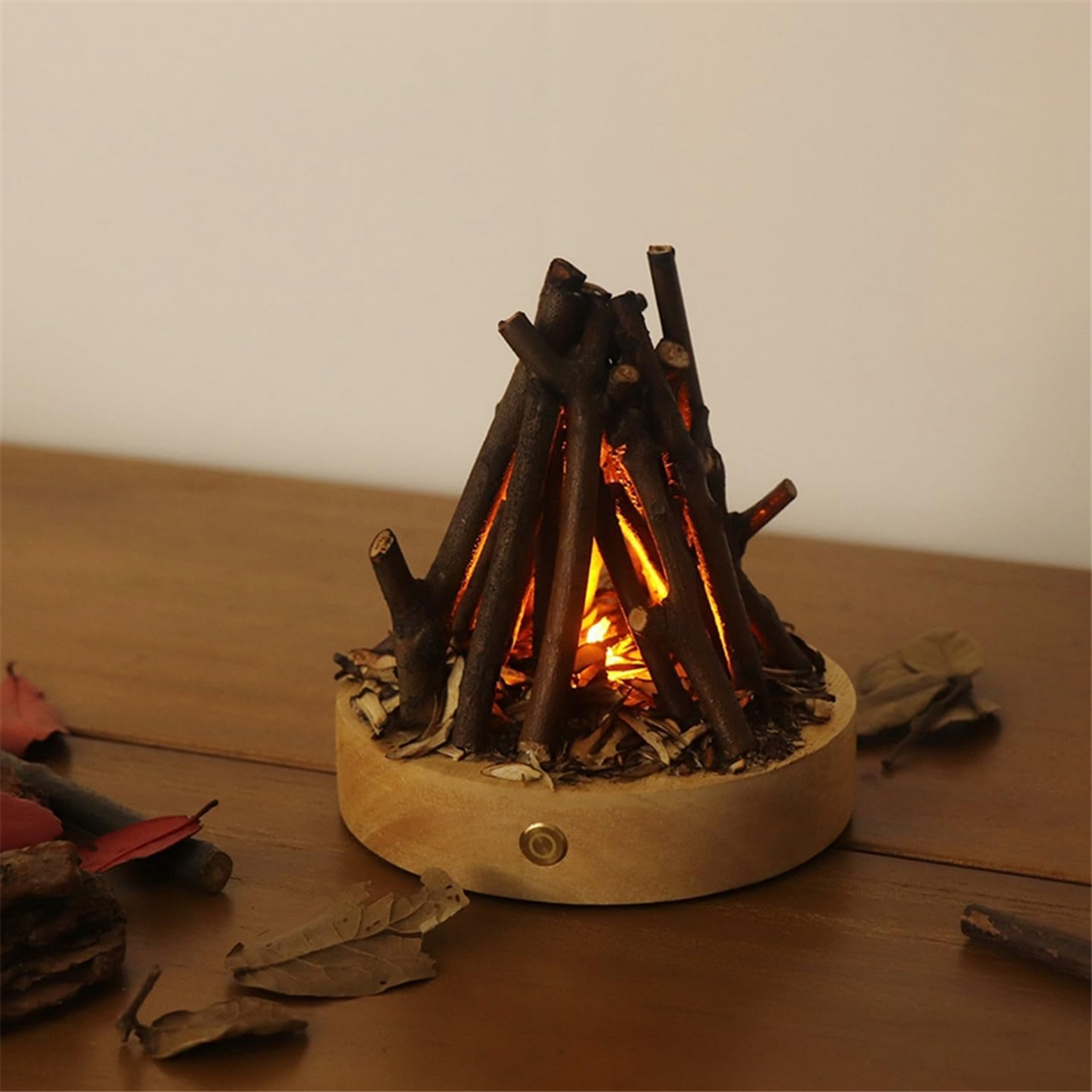 USB Charged 3 Modes Lamp Flameless Bonfire Night Light For Bedroom Living Room Camping And Atmosphe 0