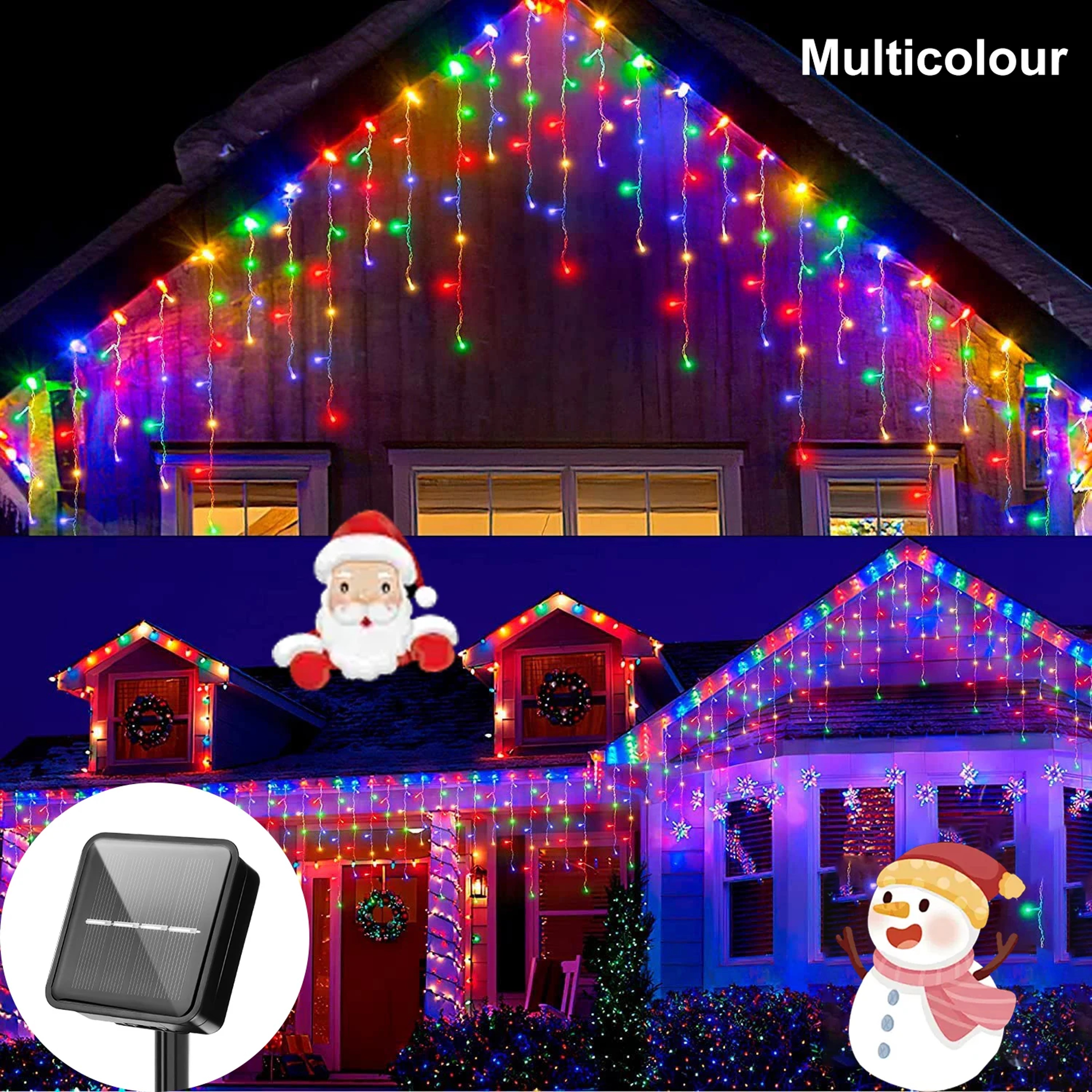 Solar Curtain Light, Outdoor Eaves Decor, String Lights for Garden Party Yard, Christmas Decoration Holiday Garlands – view 7