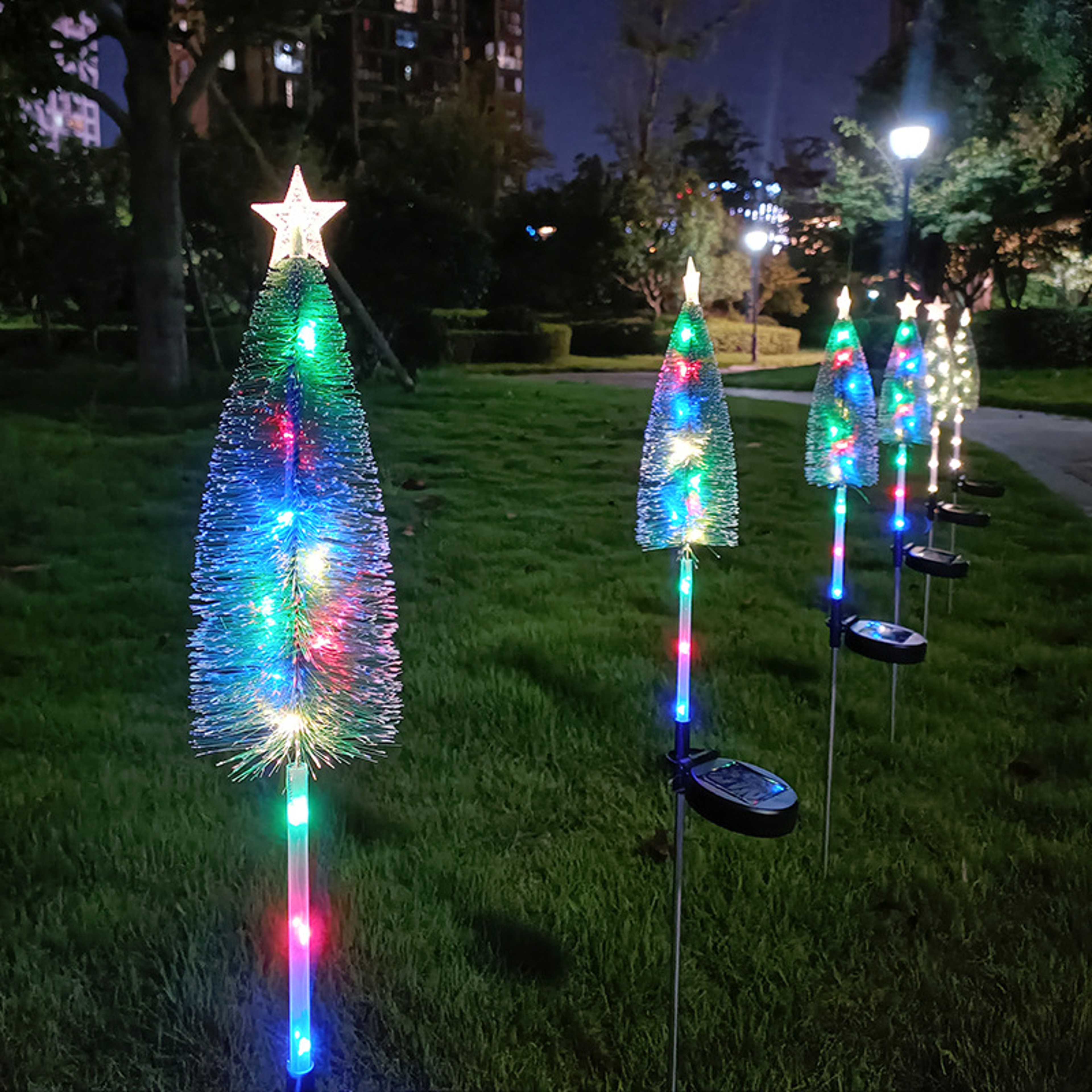 Solar Christmas Tree LED Lights Outdoor Waterproof Solar Lawn Lamp For Garden Courtyard Landscape 3