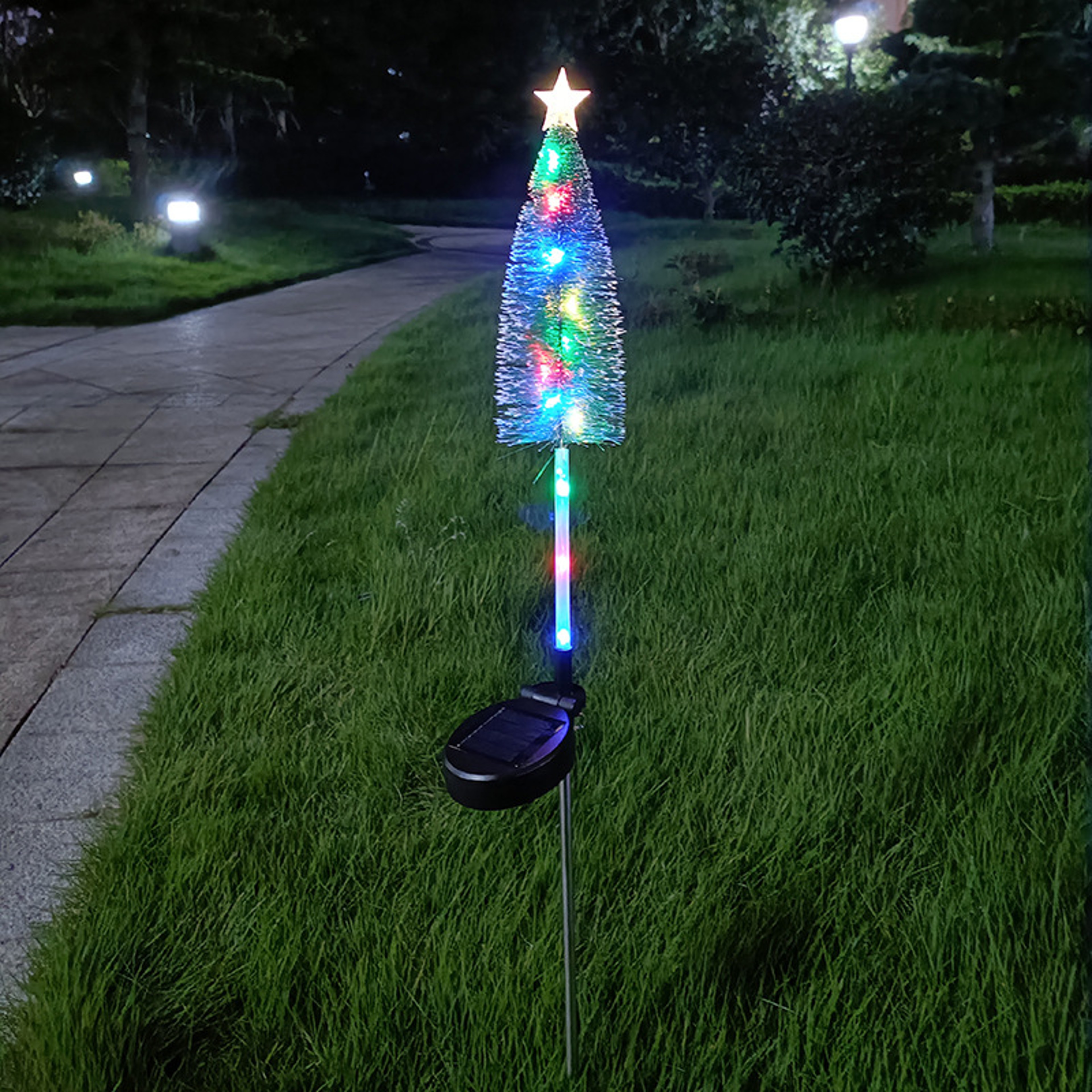 Solar Christmas Tree LED Lights Outdoor Waterproof Solar Lawn Lamp For Garden Courtyard Landscape 4