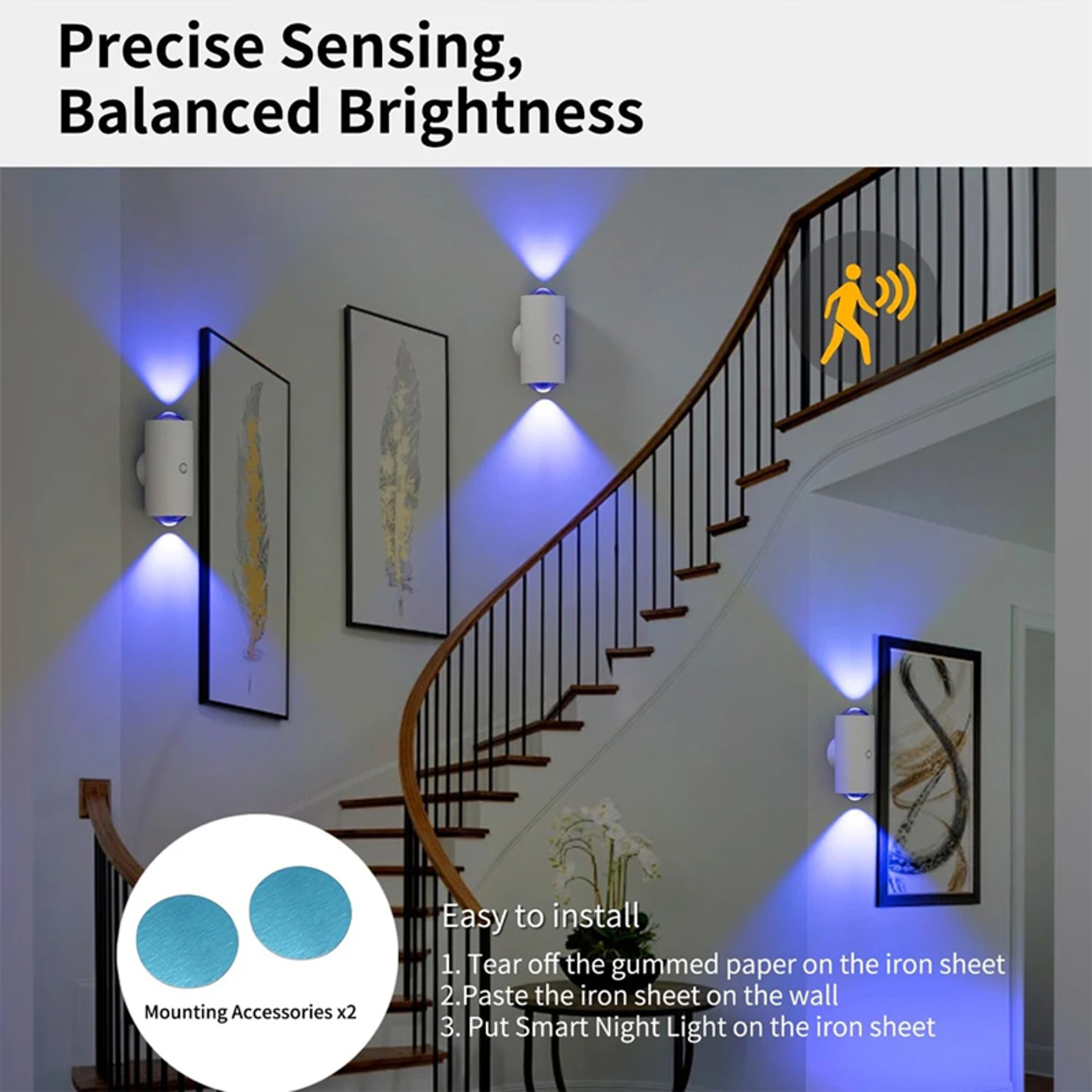 LED Atmosphere Lighting, LED Wall Light with Motion Sensor, RGB Porch Lights, Balcony Garden Night Light for Home – view 2