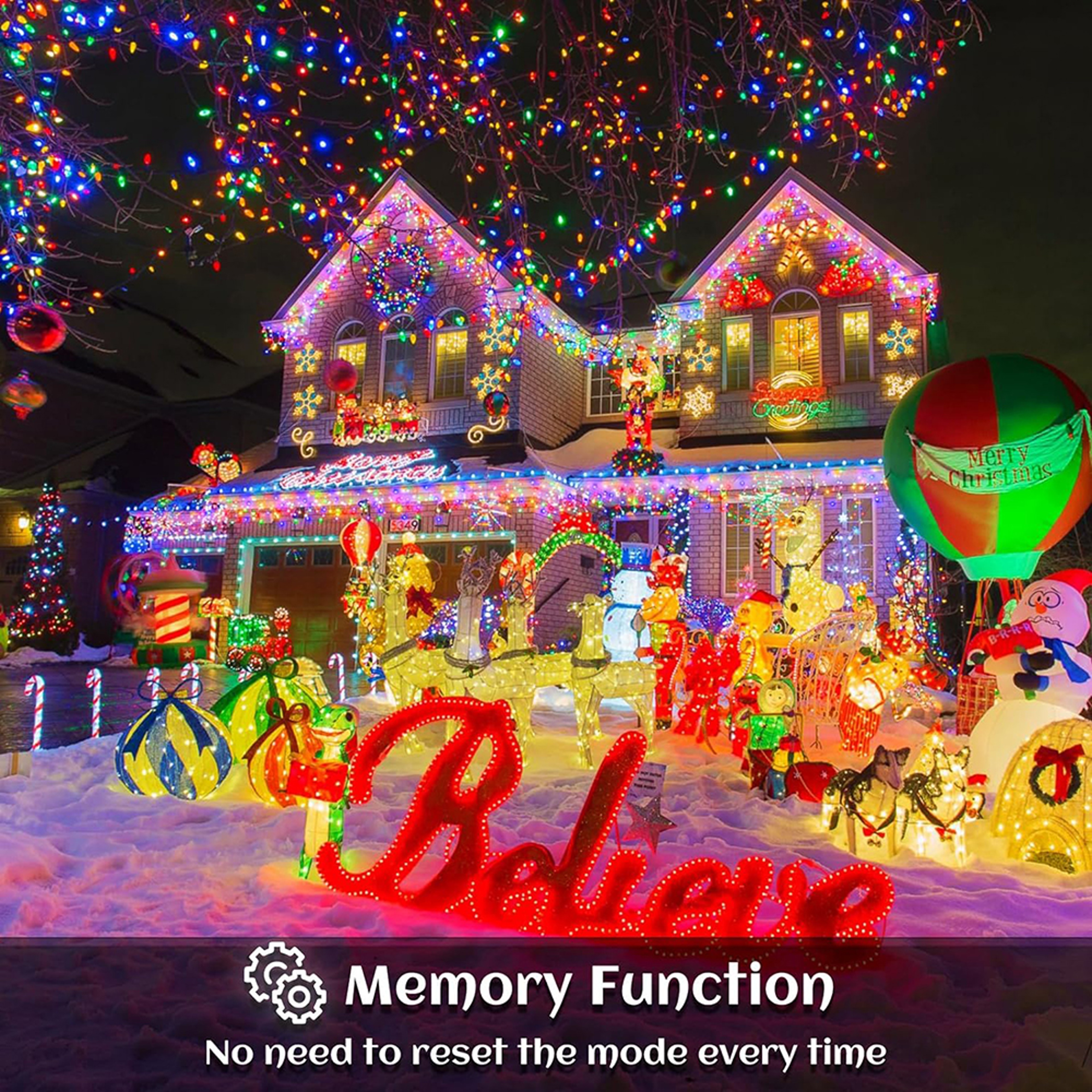 Solar Curtain Icicle Light, Outdoor Eaves Decor String Lights, Garden Party Yard Christmas Decoration, Holiday Garlands – view 2
