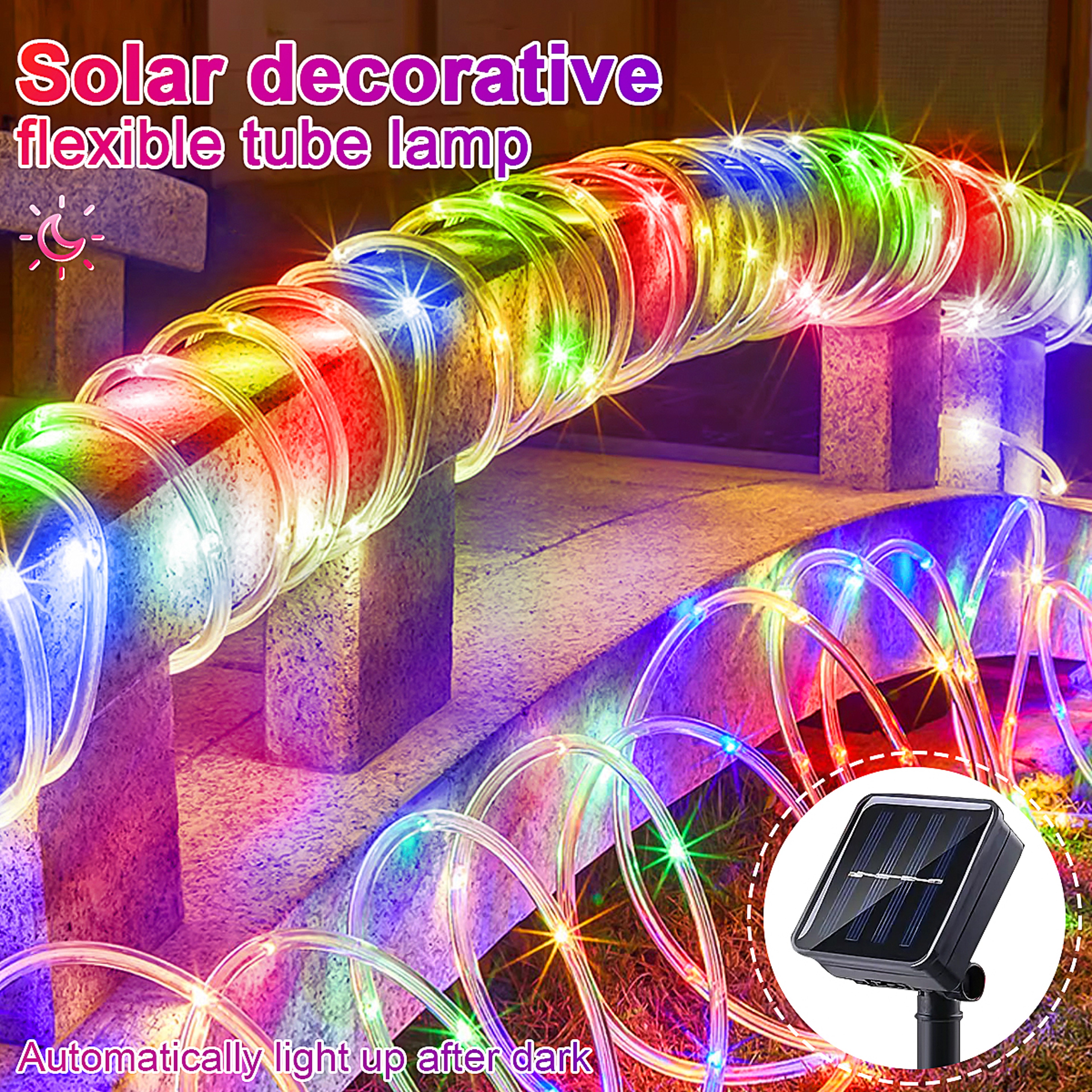 Solar LED Rope Light Waterproof Outdoor Solar Powered Fairy Lights for Garden Yard Holiday Tree Decor – view 7
