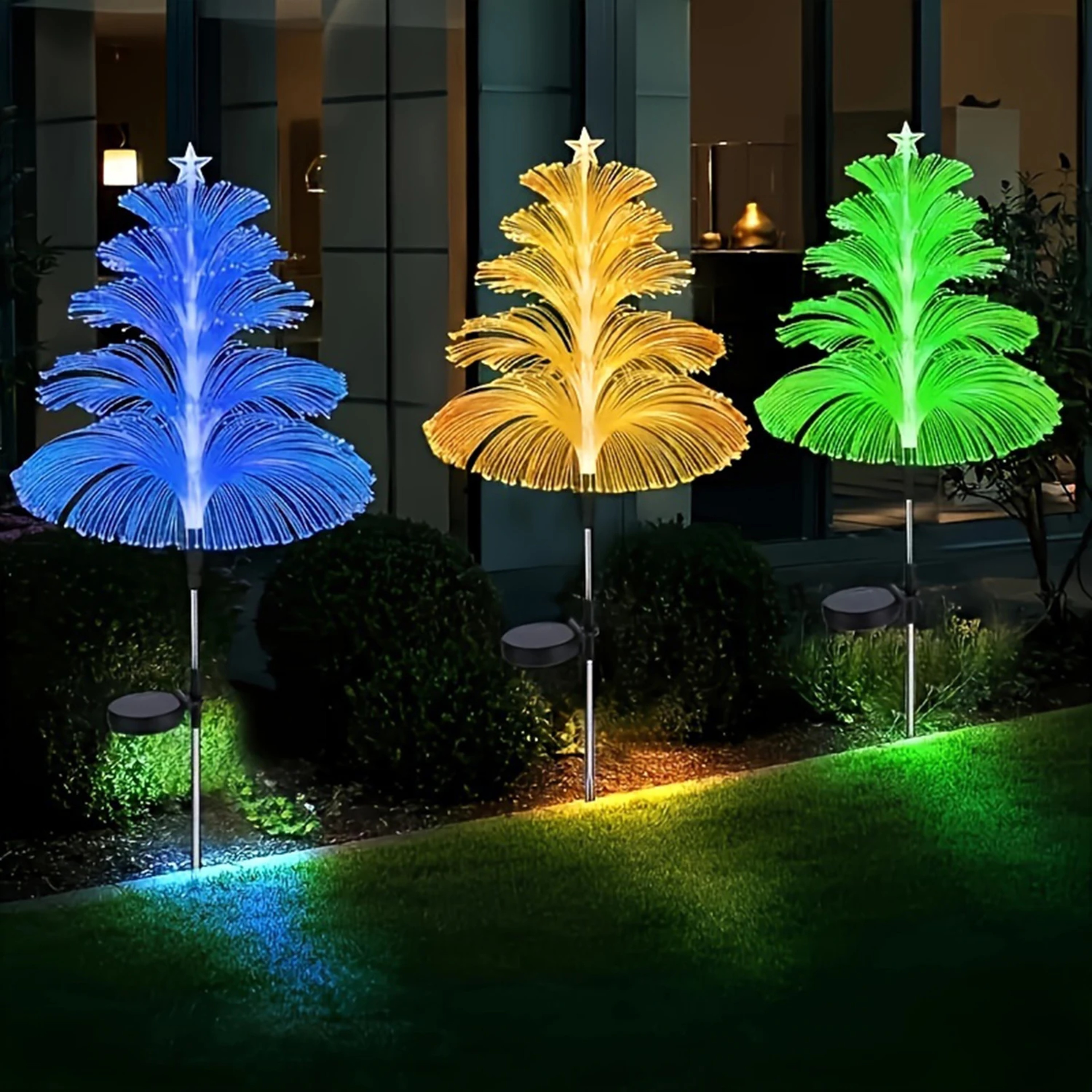 Outdoor Solar Garden Lights Variable Solar Stake Jellyfish Reed Lights Solar Outdoor Color Changing 5