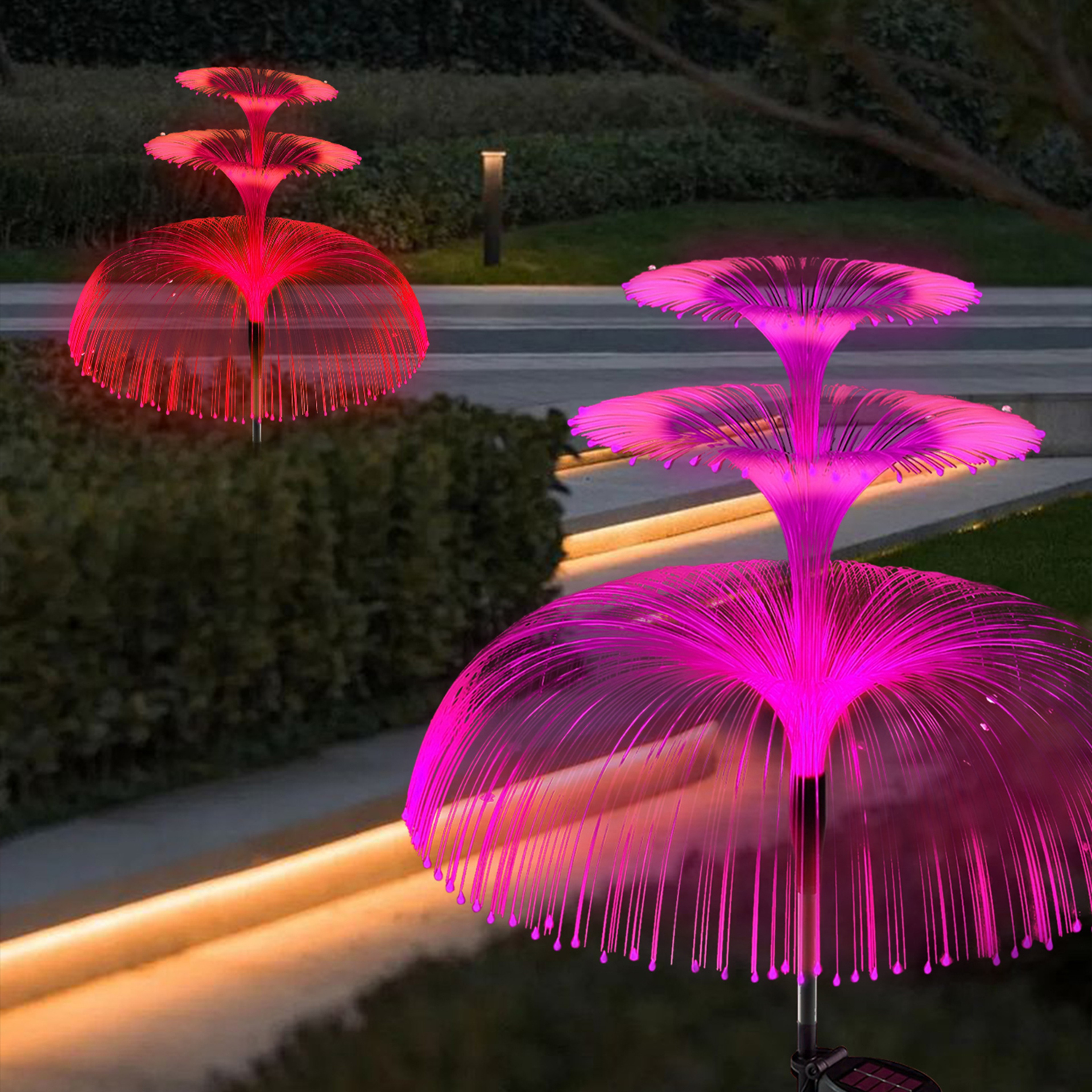 Outdoor Solar Garden Lights Variable Solar Stake Jellyfish Reed Lights Solar Outdoor Color Changing 6