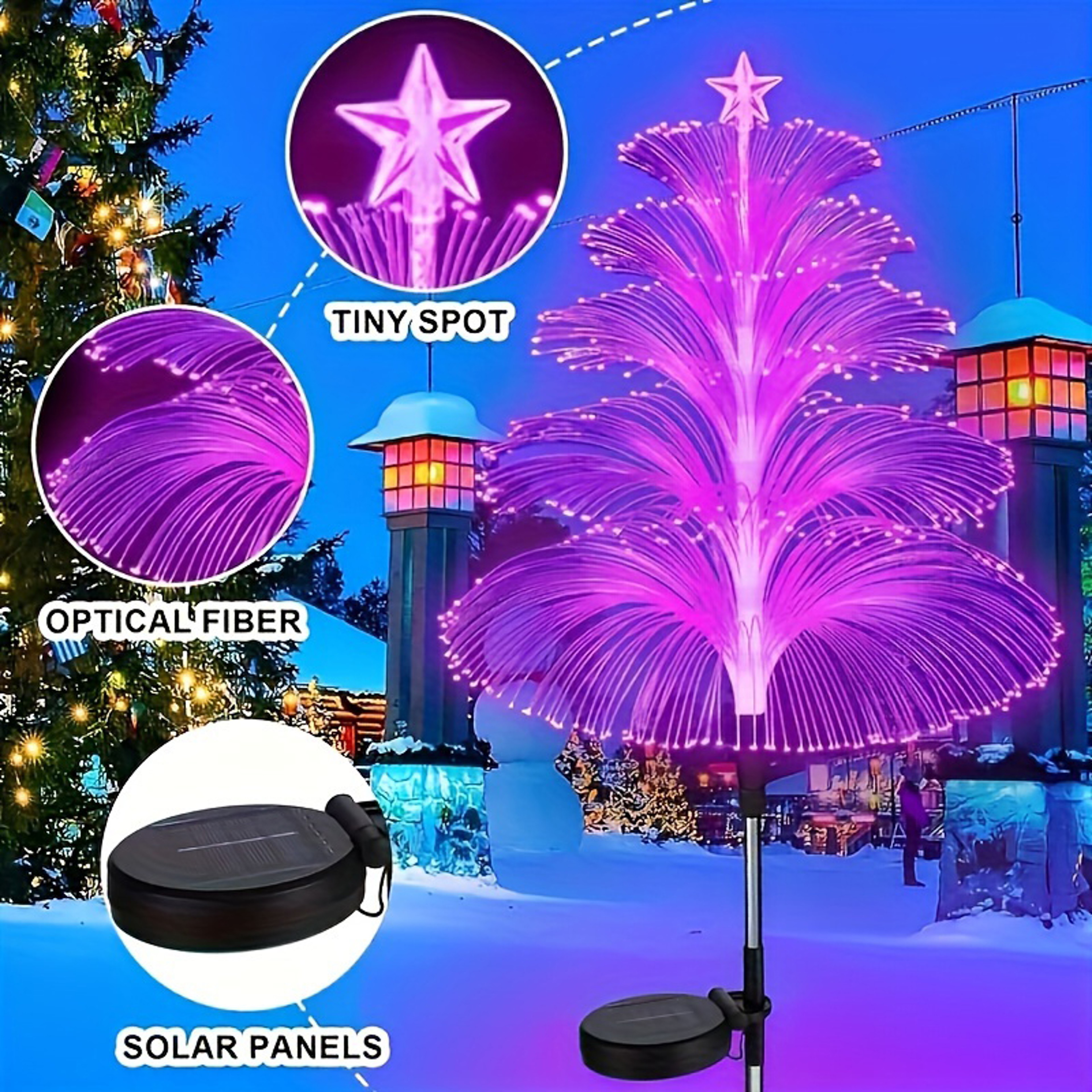 Outdoor Solar Garden Lights Variable Solar Stake Jellyfish Reed Lights Solar Outdoor Color Changing 7