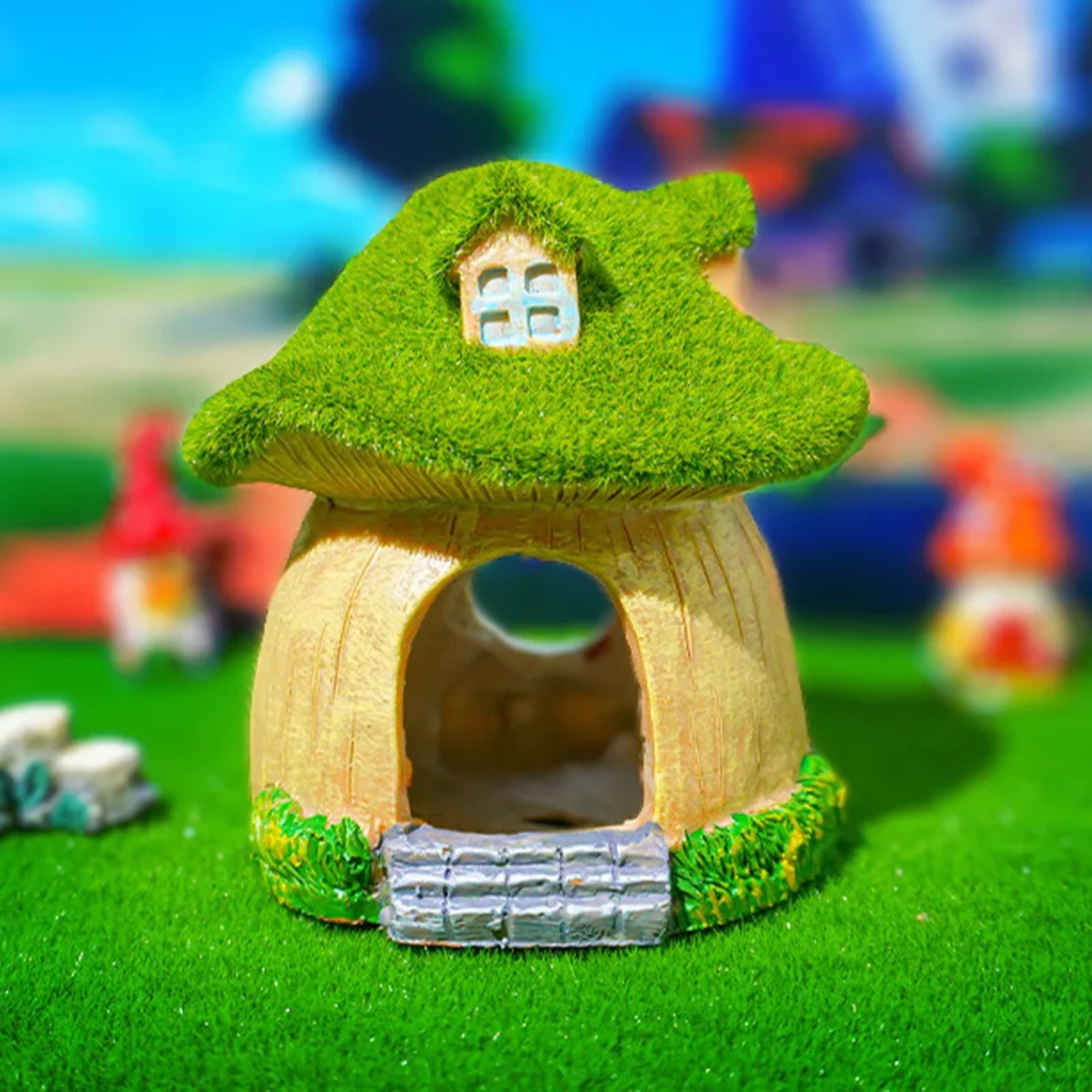 Mushroom And Moss House Ornament For Fish Shrimp Shelter Aquarium Decoration Desk Decor Landscape F 2