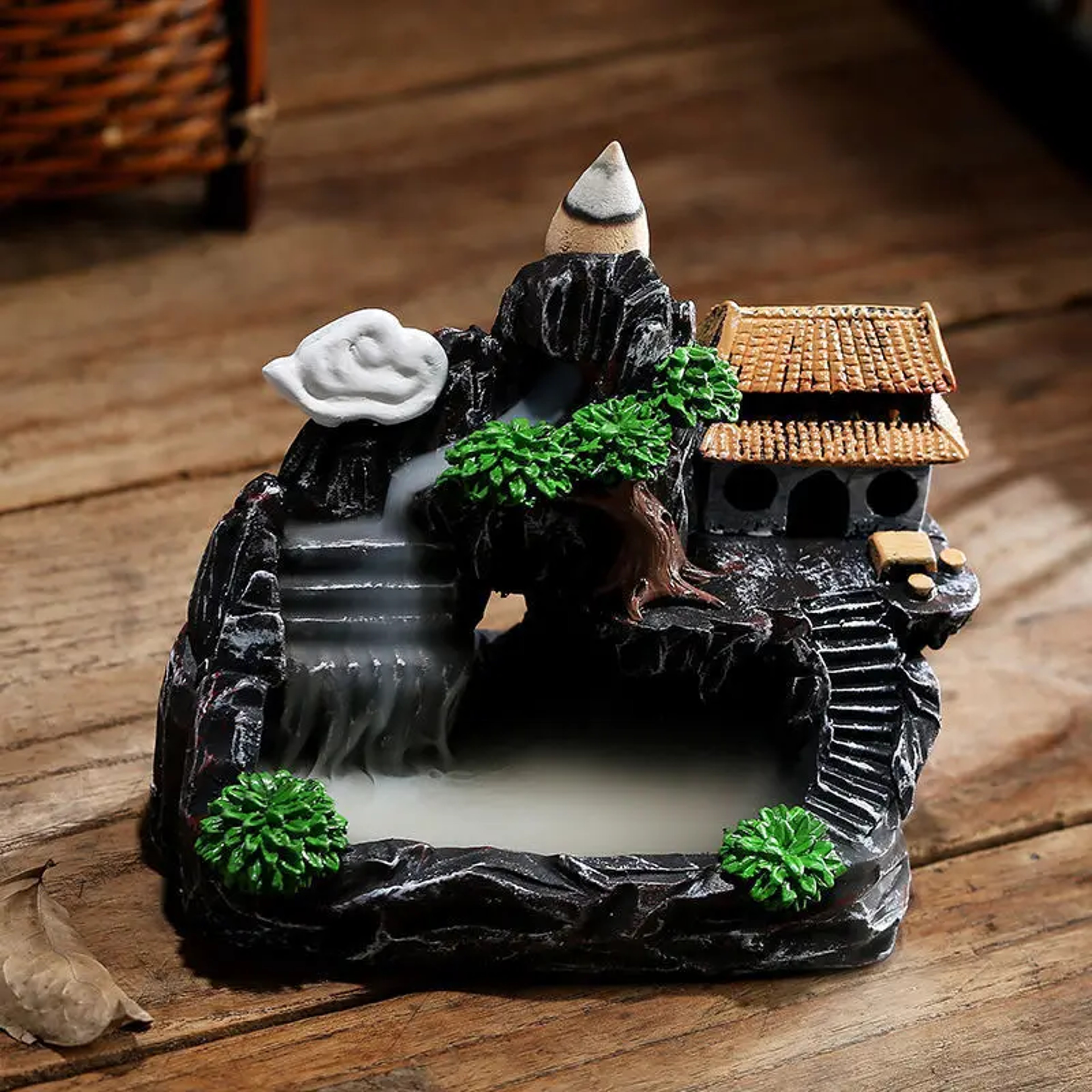 Incense Burner Zen Censer Holder, Mountains River Waterfall Aroma Smoke Fragrance Fireplace Backflow Decoration for Home – view 4