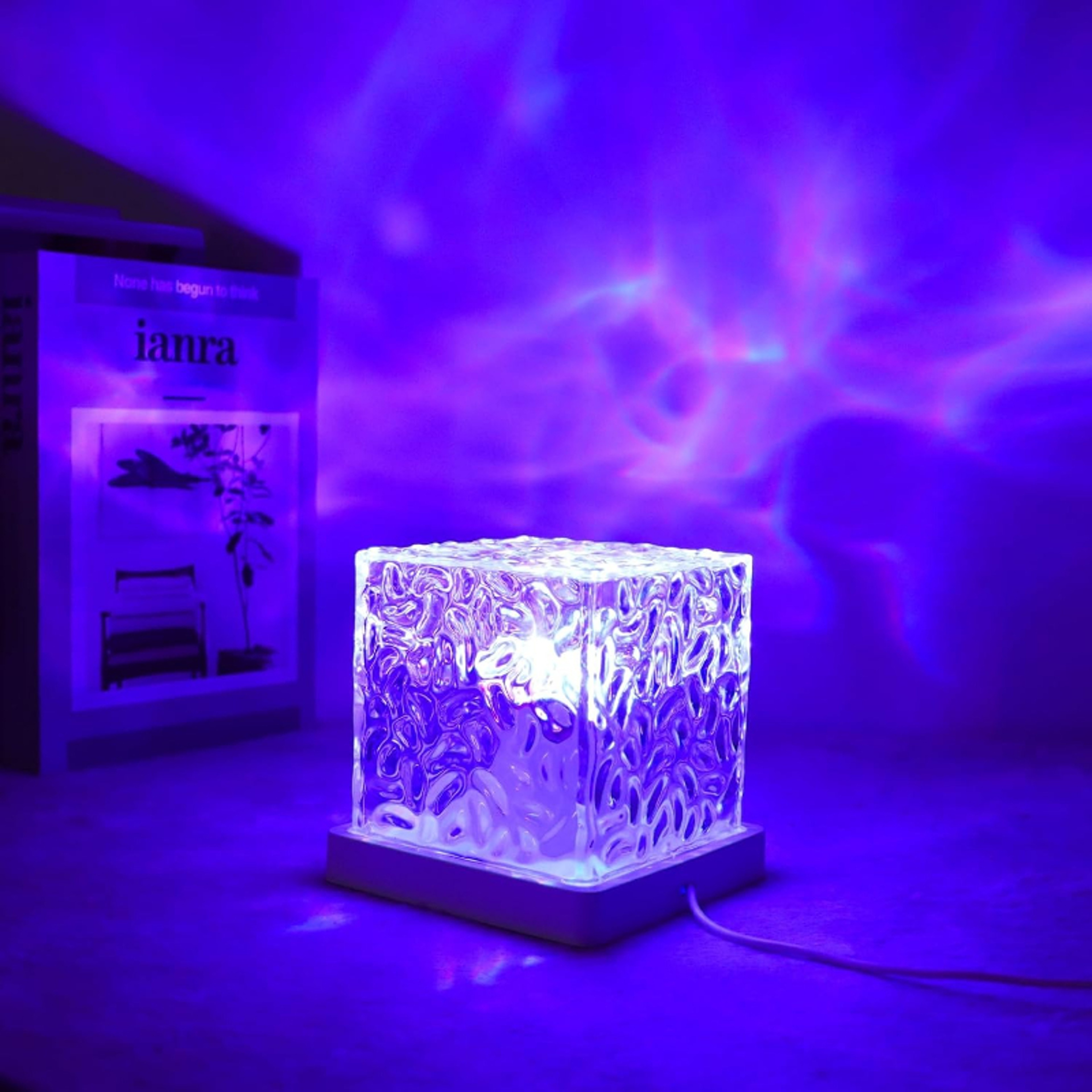 Romance Dynamic Light Shadow Rotating Water Ripple Atmosphere Lights Night Projection Lamp For Home 0