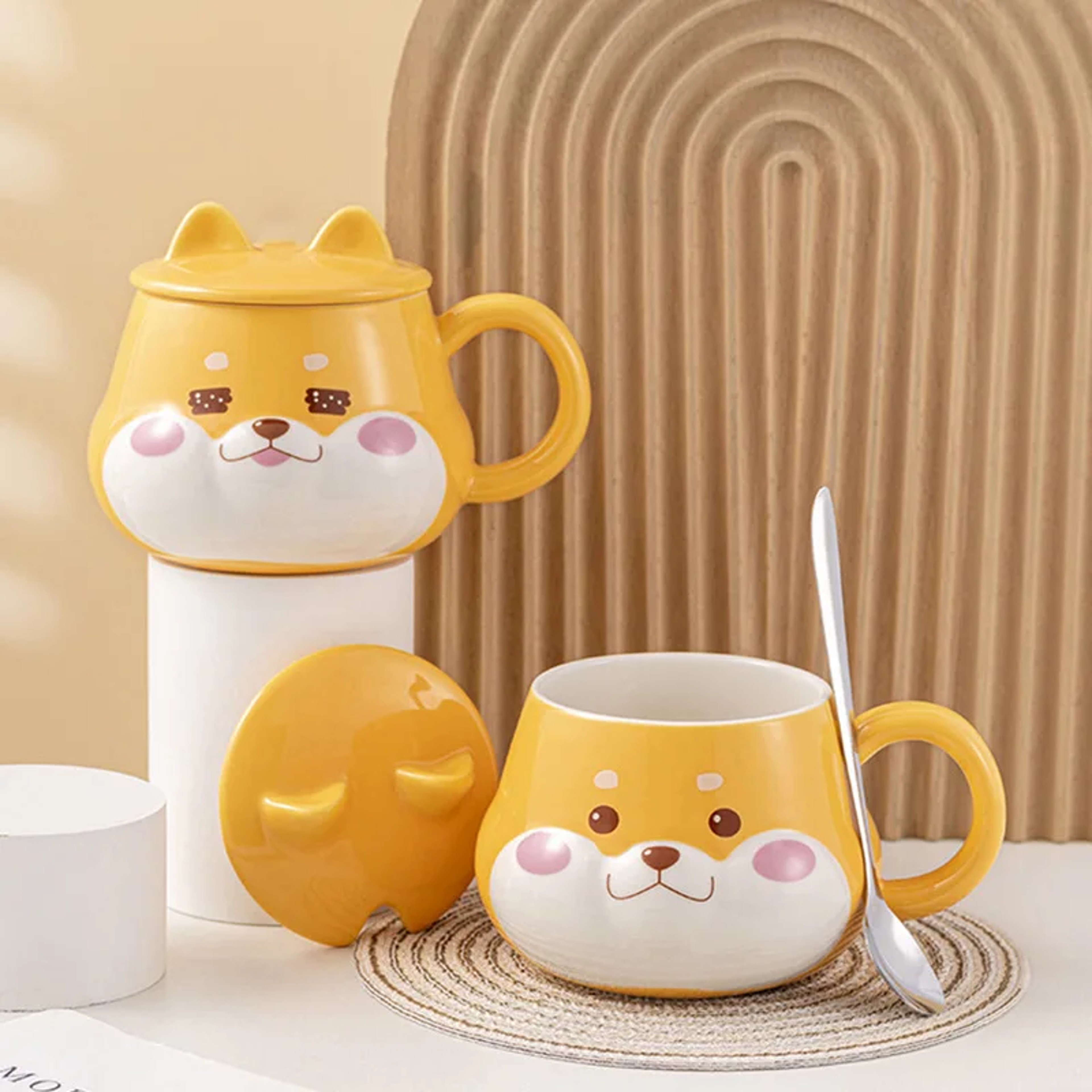 Creative Ceramic Mug With Lid Cute Household Breakfast Mugs Office Coffee Cup Couple Water Cups Dri 2