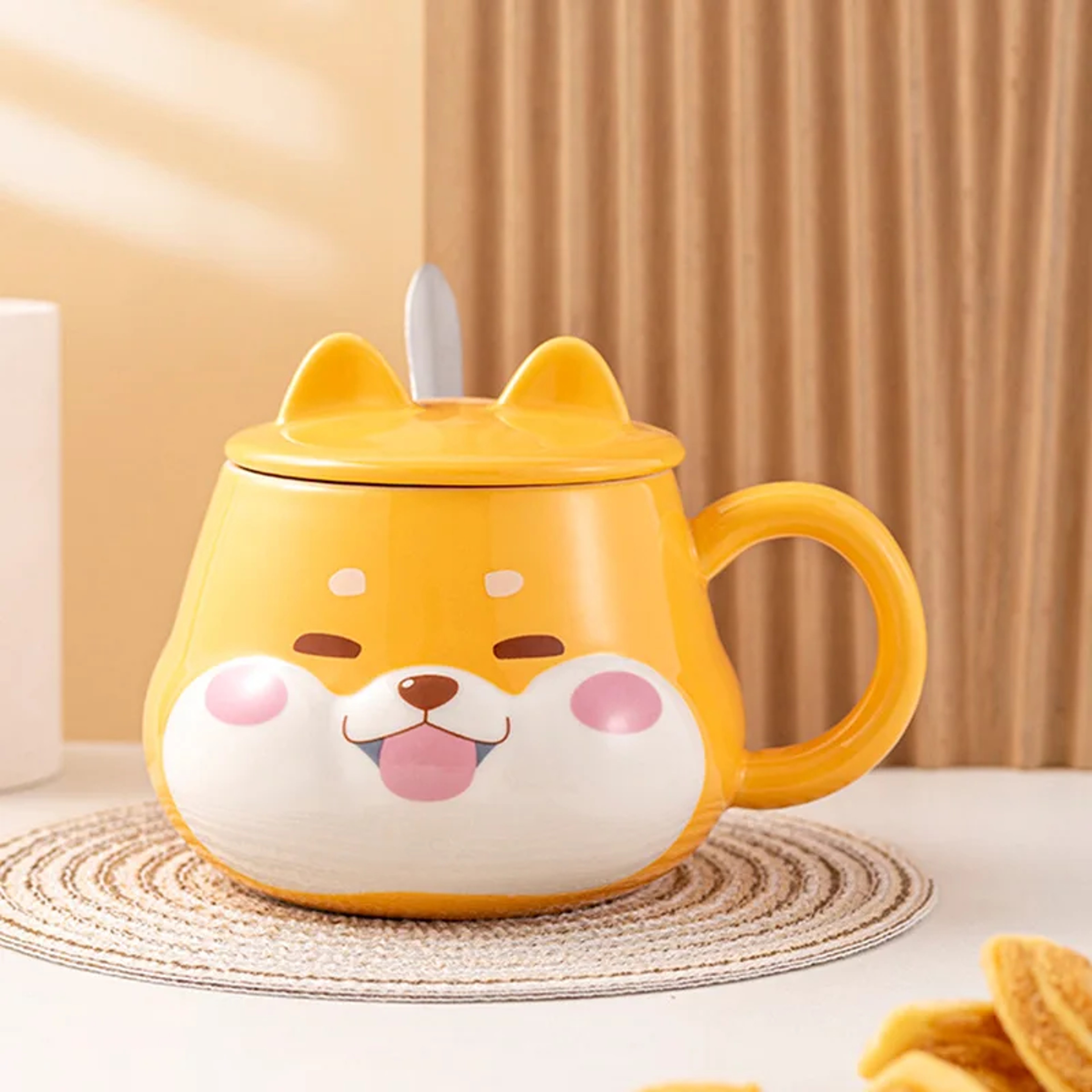 Creative Ceramic Mug With Lid Cute Household Breakfast Mugs Office Coffee Cup Couple Water Cups Dri 7
