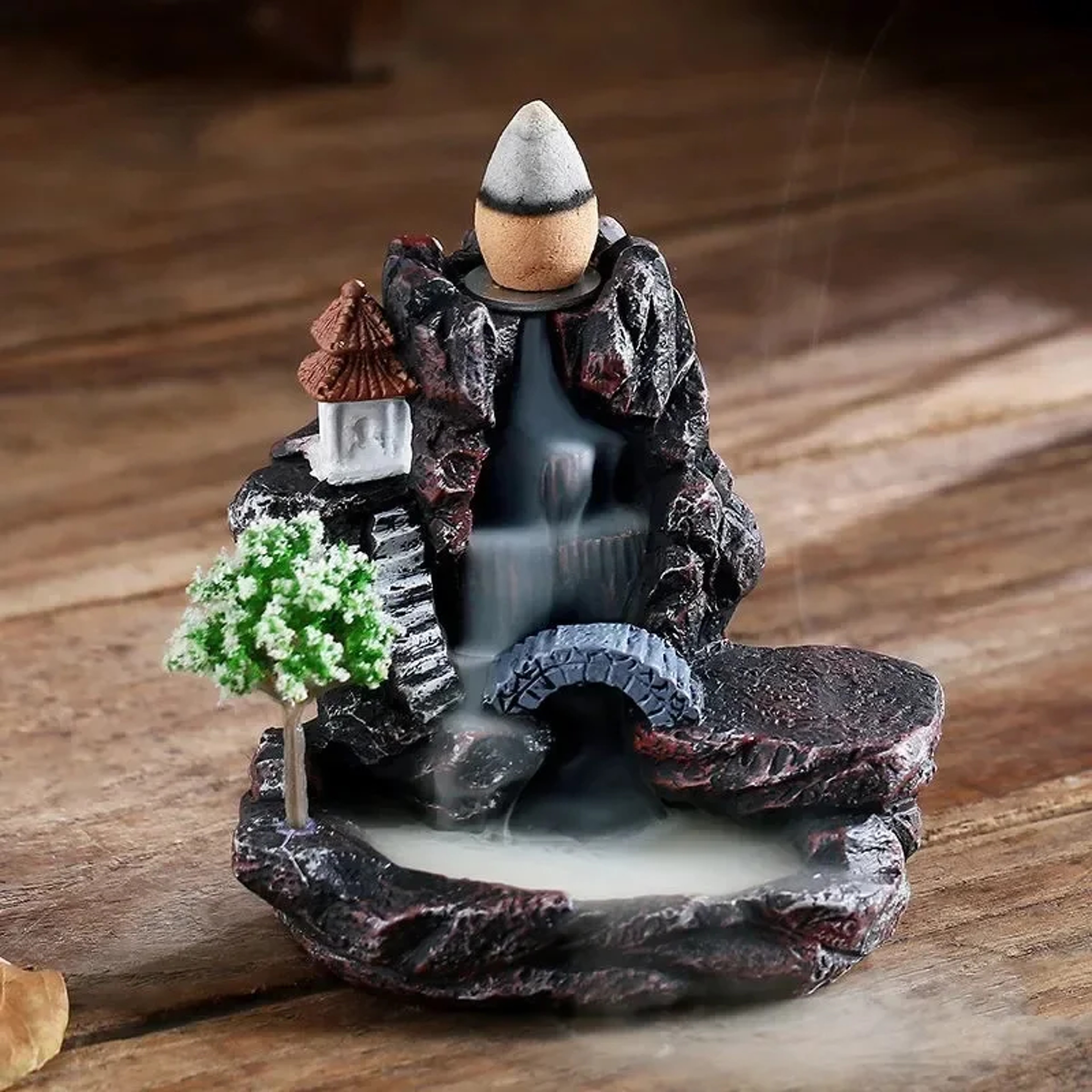 Incense Burner Mountains River Waterfall Fragrance Fireplace Backflow Smoke Zen Censer Holder Decoration for Home – view 1