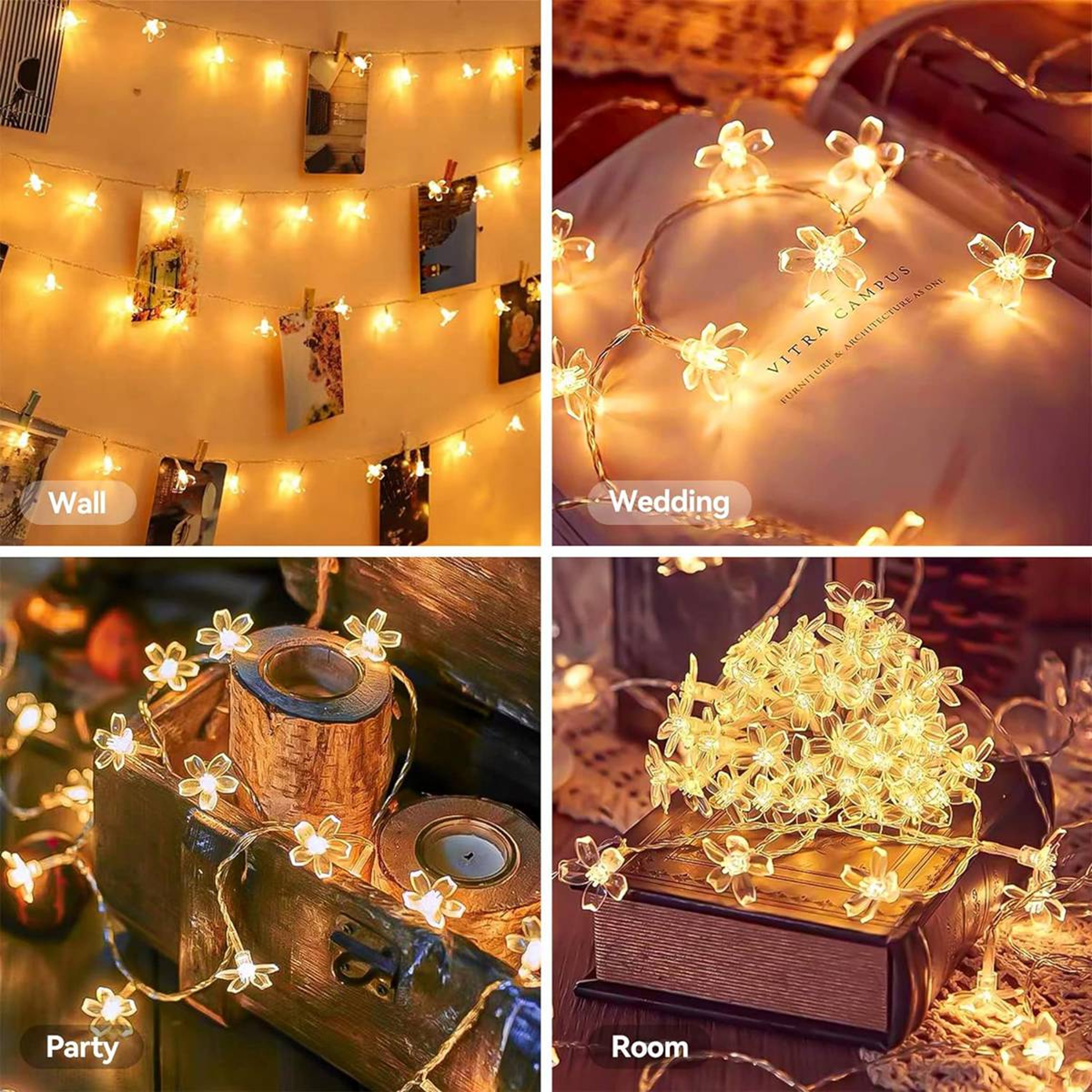 Flower Fairy Lights, Battery Operated String Lights, Waterproof LED Cherry Blossom Lights for Party, Wedding, Home Decor – view 5