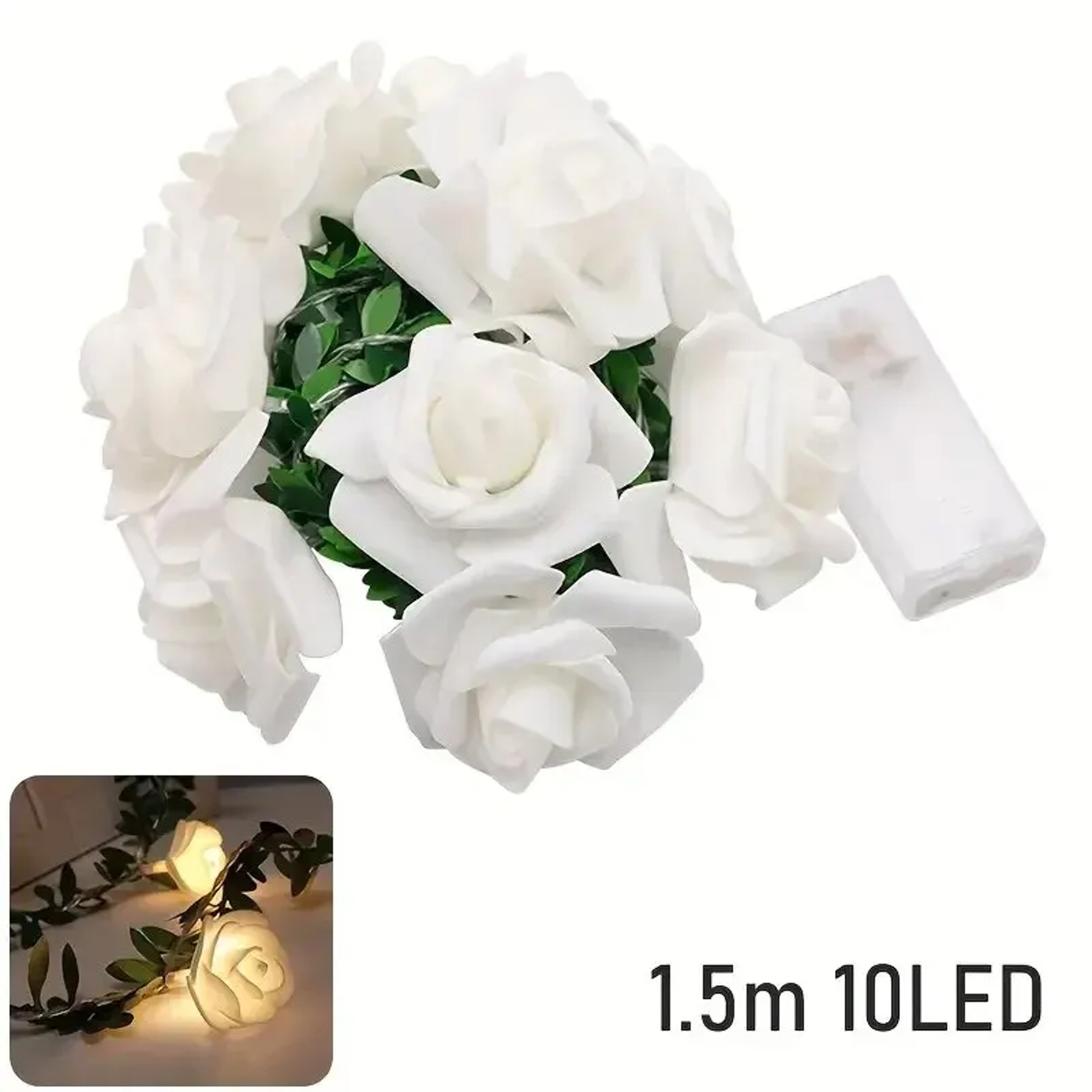 Rose Flower String Lights Battery Powered Flower Rose Night Lamp Wedding  Valentines Day Party Garl 5