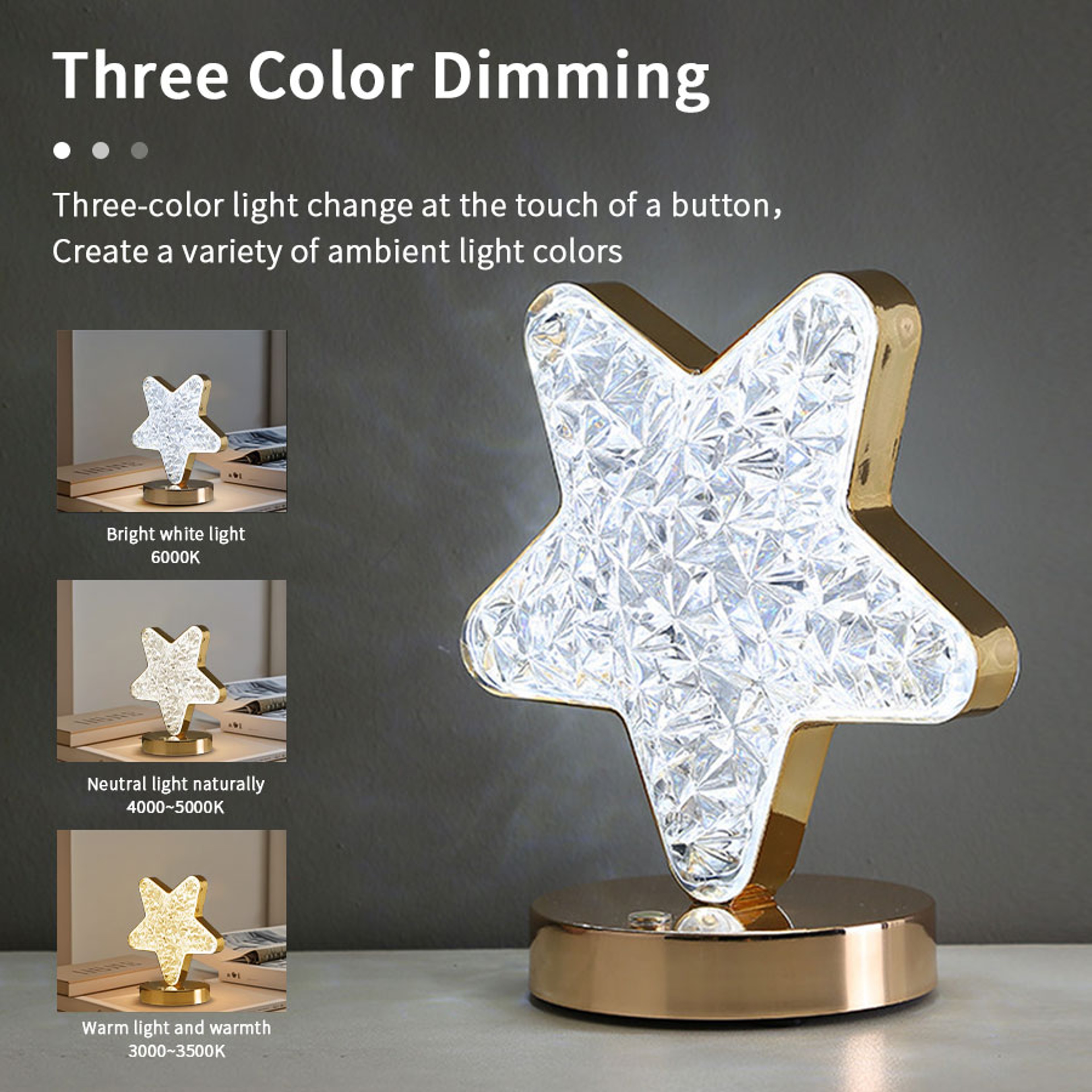 Plug Powered Ramadan Starry Moon Night Light Touch Switch Step Less Dimming Bedroom Living Room Dec 7