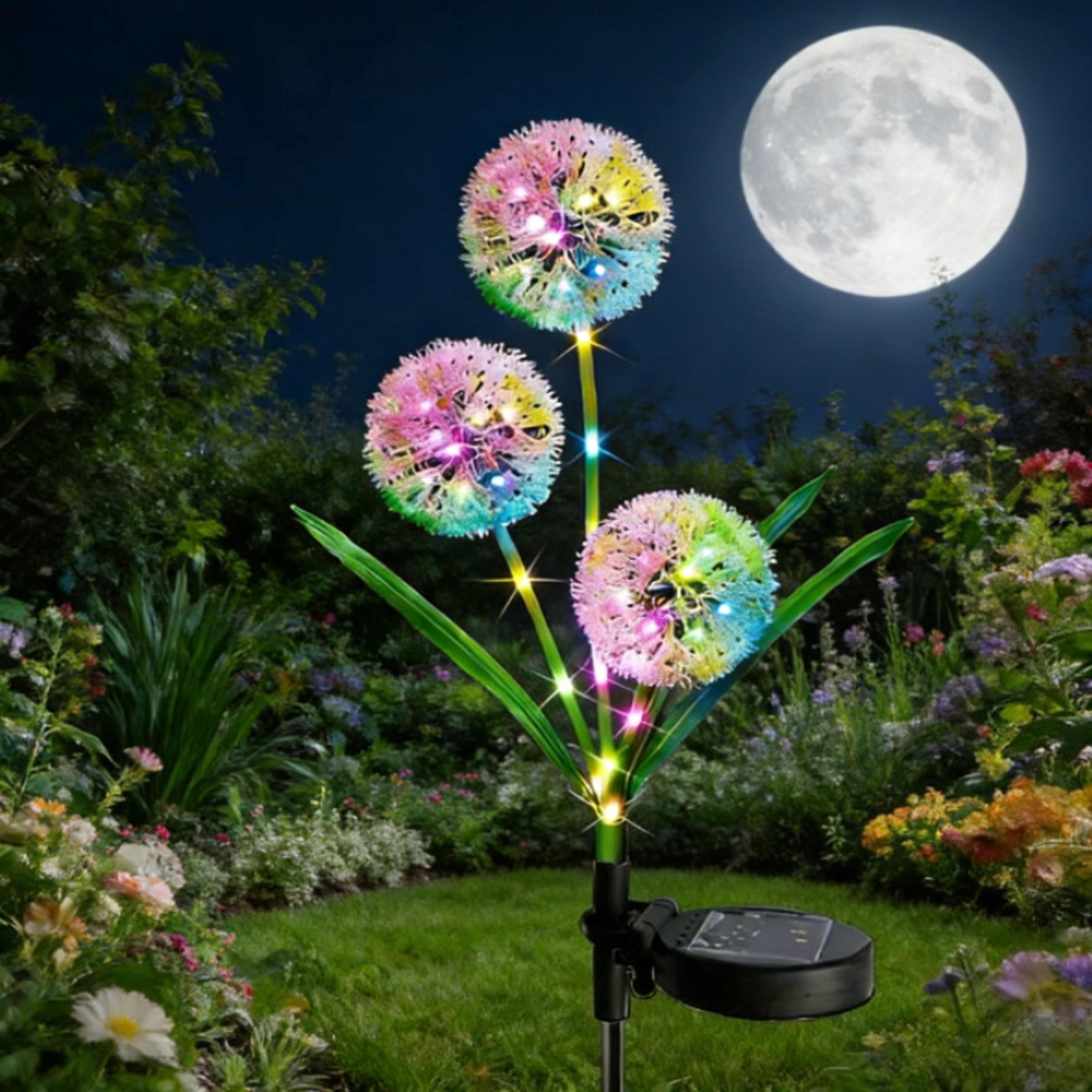 Solar Powered Scallion Balls Shaped Outdoor Ground Mounted Light Waterproof Courtyard Garden Landsc 1