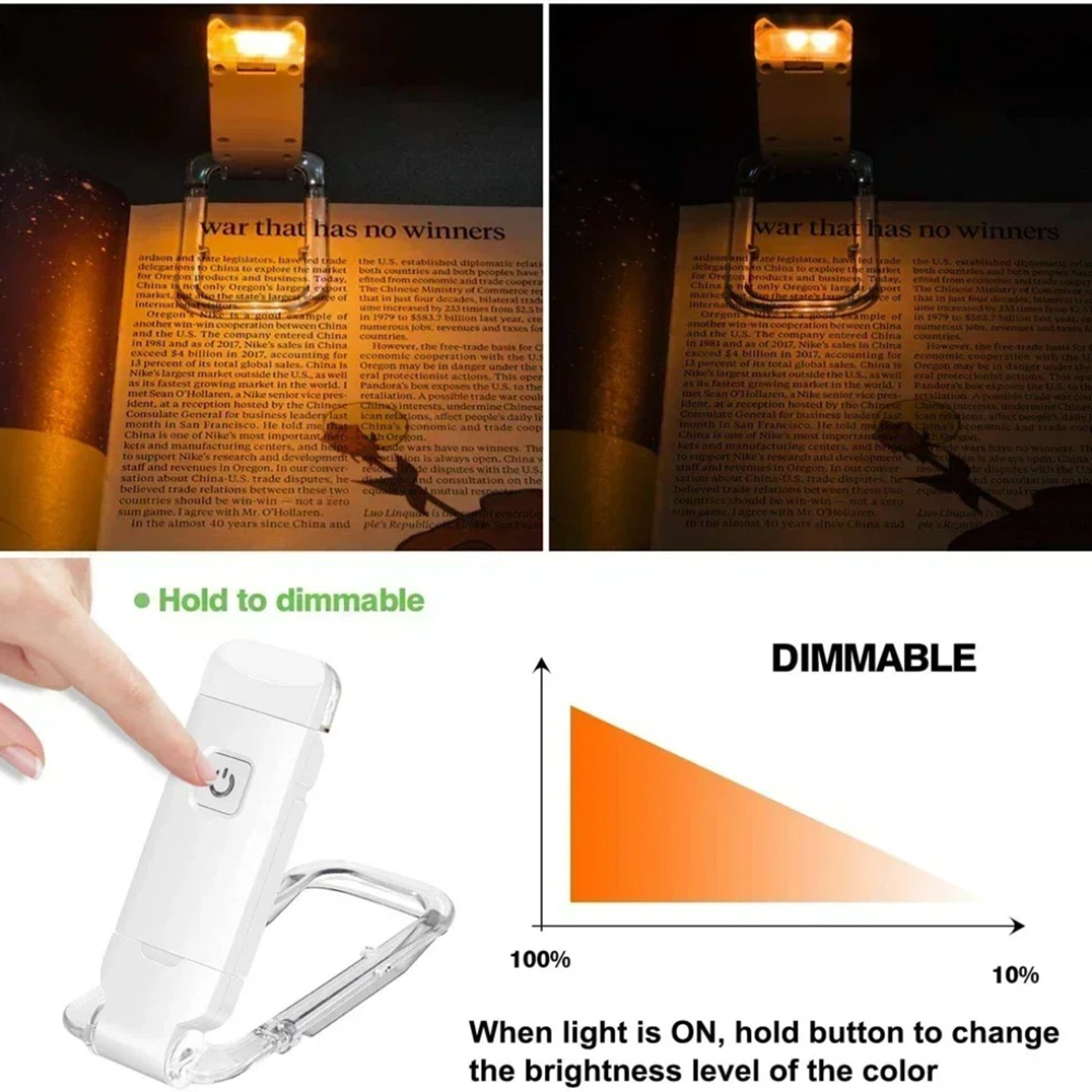 USB Rechargeable Book Clip Light, Eye Protection Reading Lamp, Portable Bookmark Desk Lamp for Dormitory and Home Use – view 3