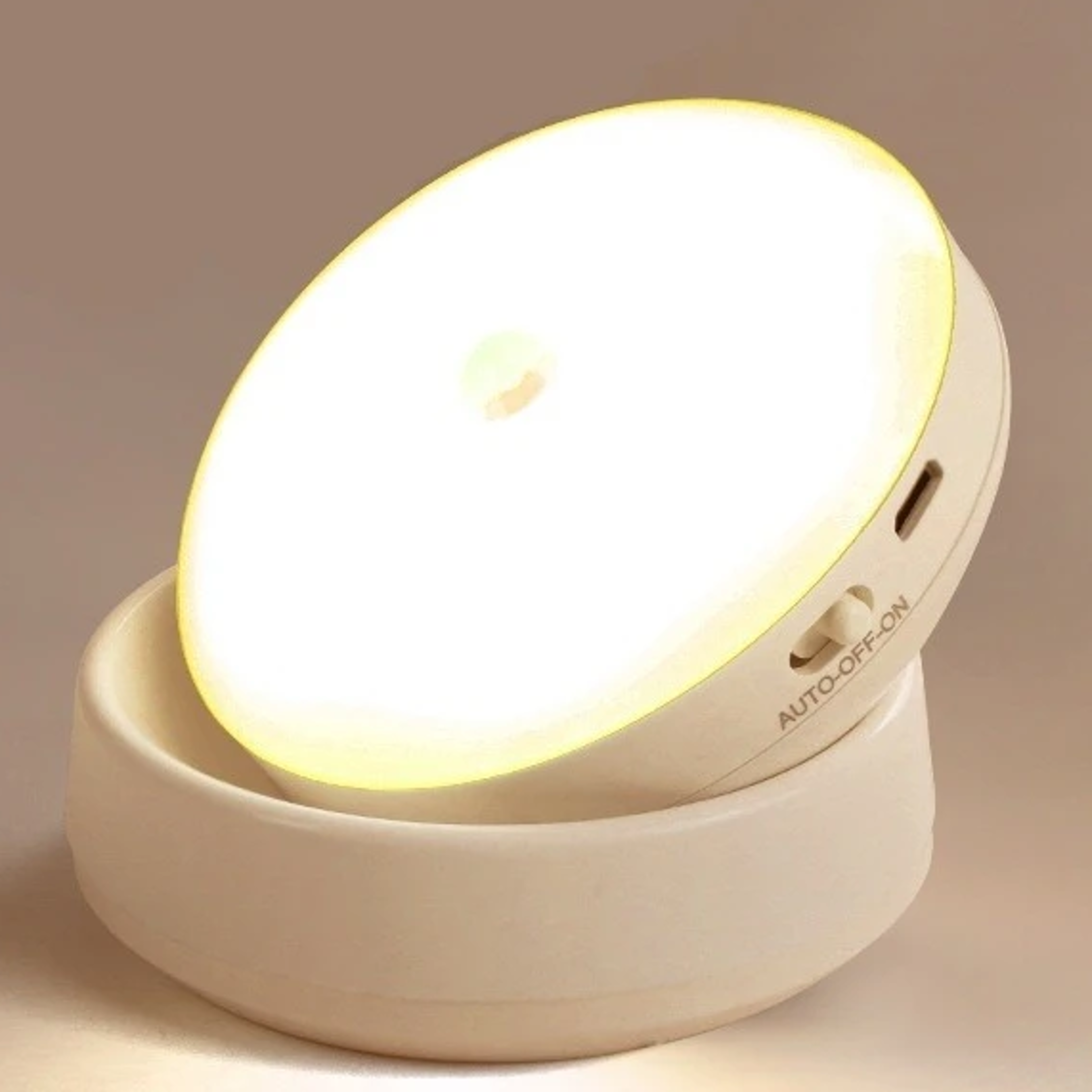 USB Rechargeable Rotating LED Night Light Body Sensing Magnetic Light for Bedside Bedroom Hallway