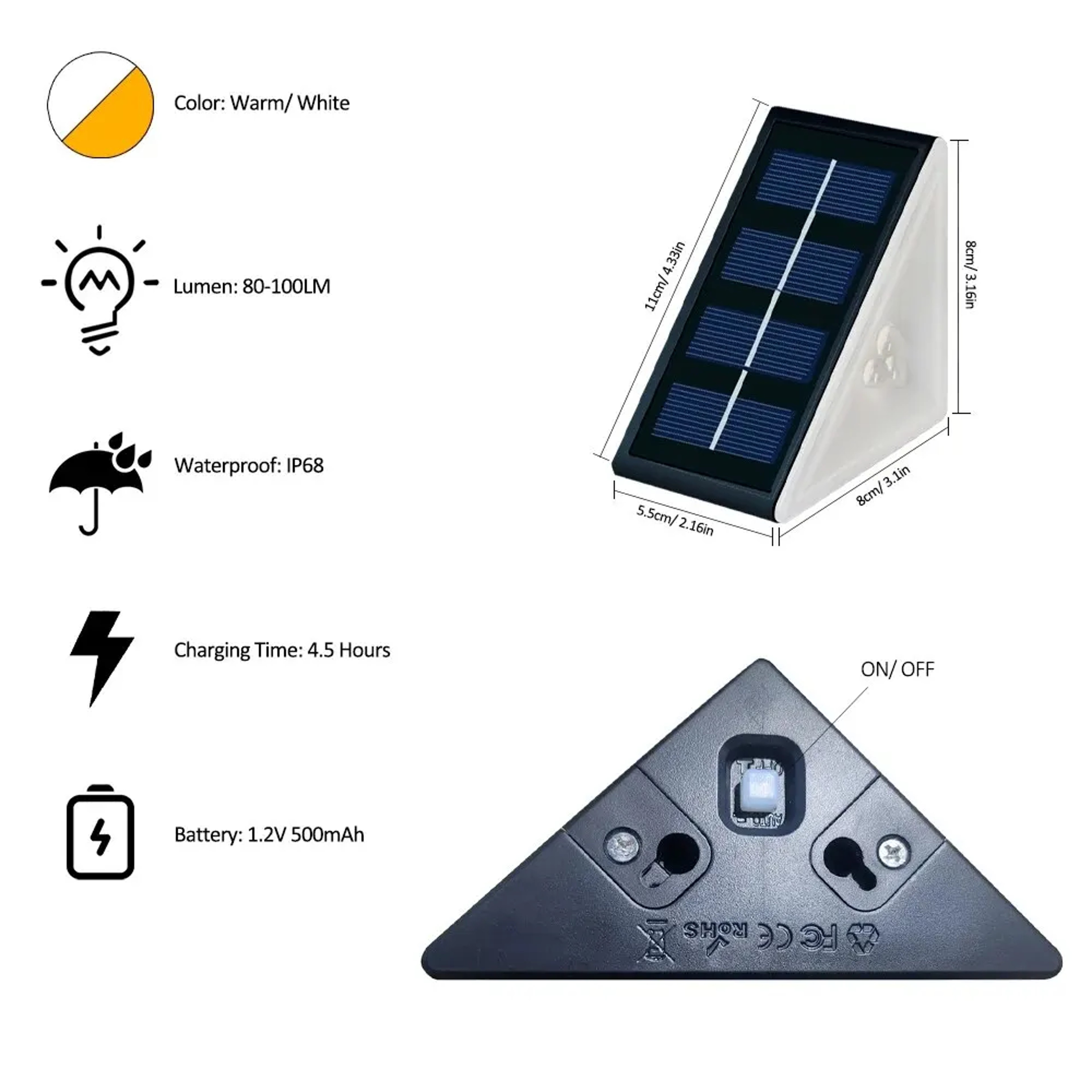 Outdoor LED Solar Step Lights Waterproof Auto On For Yard Garden Patio Driveway Fence Porch Post Ou 2