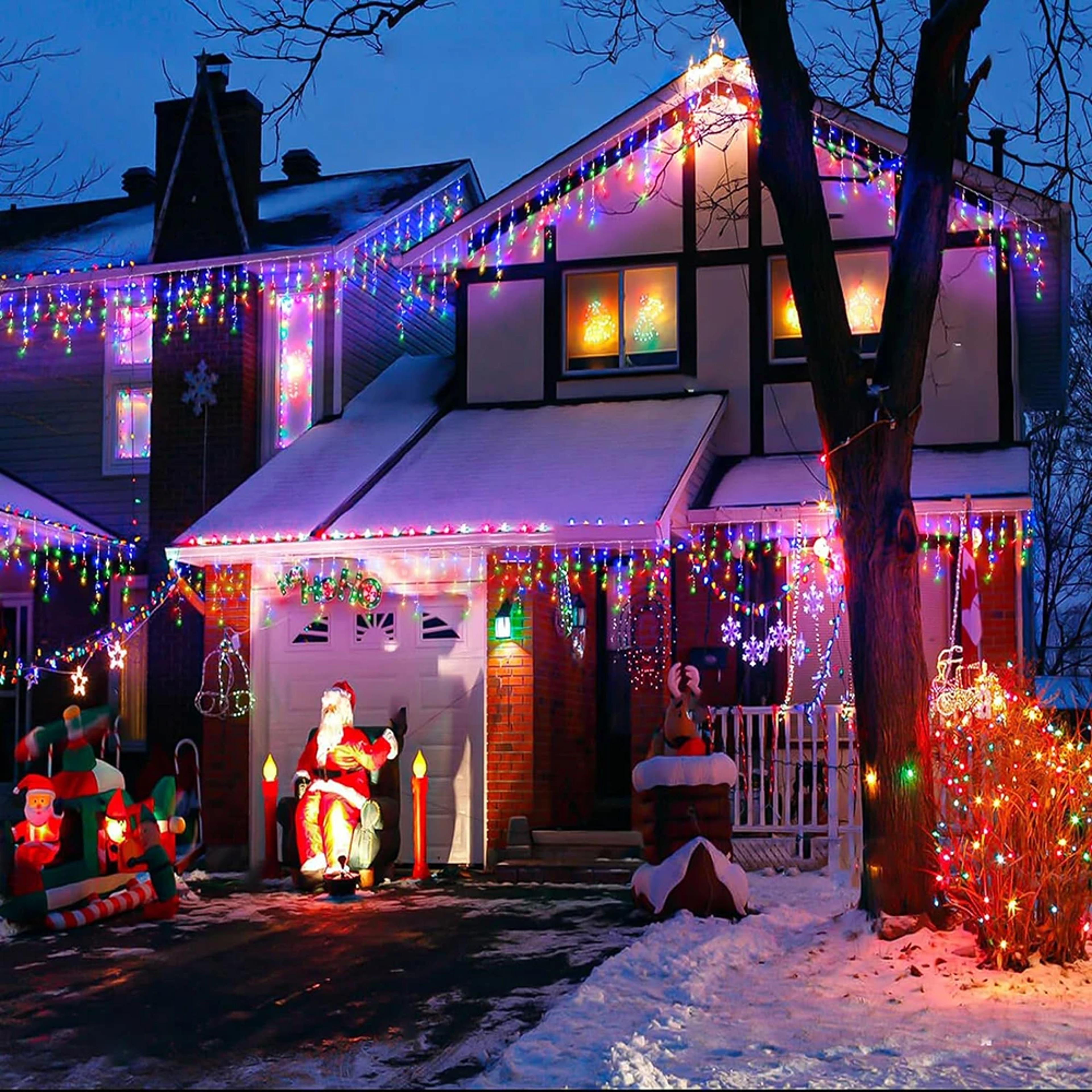Solar Powered Icicle Light Water Proof Outdoor Eave Light For Garden Party Yard Christmas Festival  1