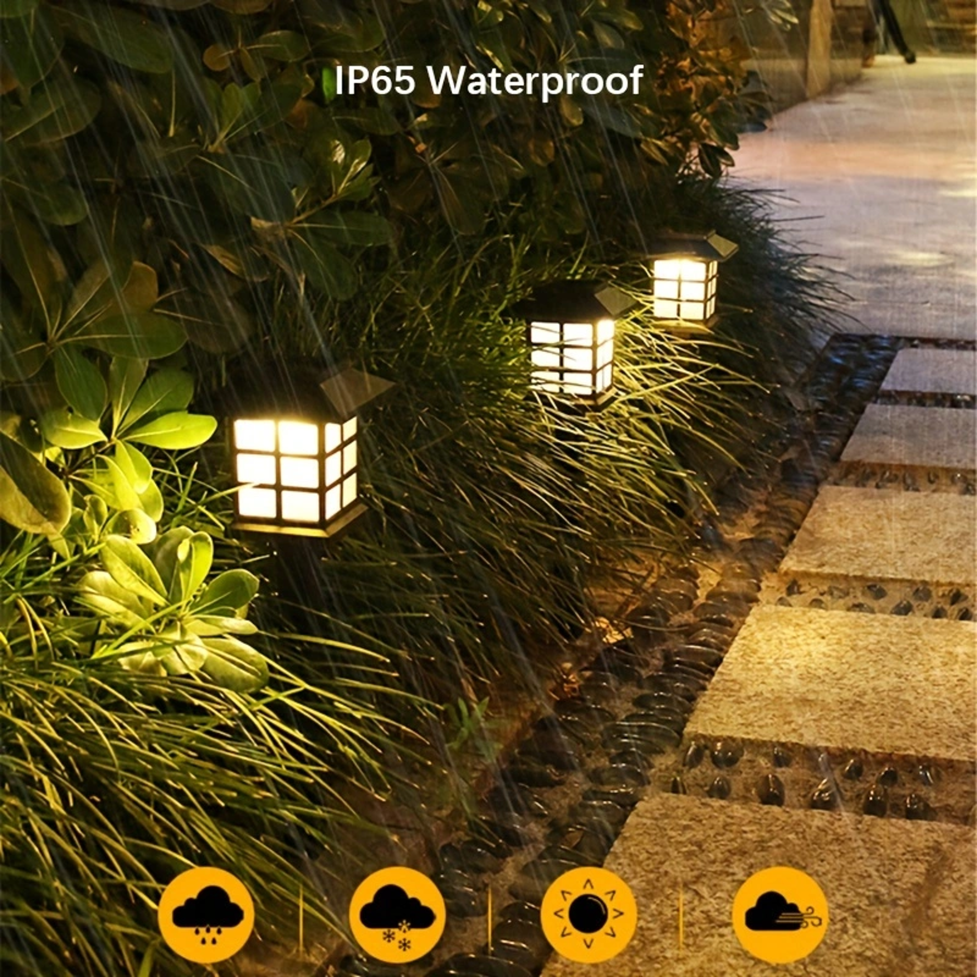 Solar Powered Outdoor Waterproof Walkway Landscape Light Small House Shaped Path Yard Patio Lawn Ni 2
