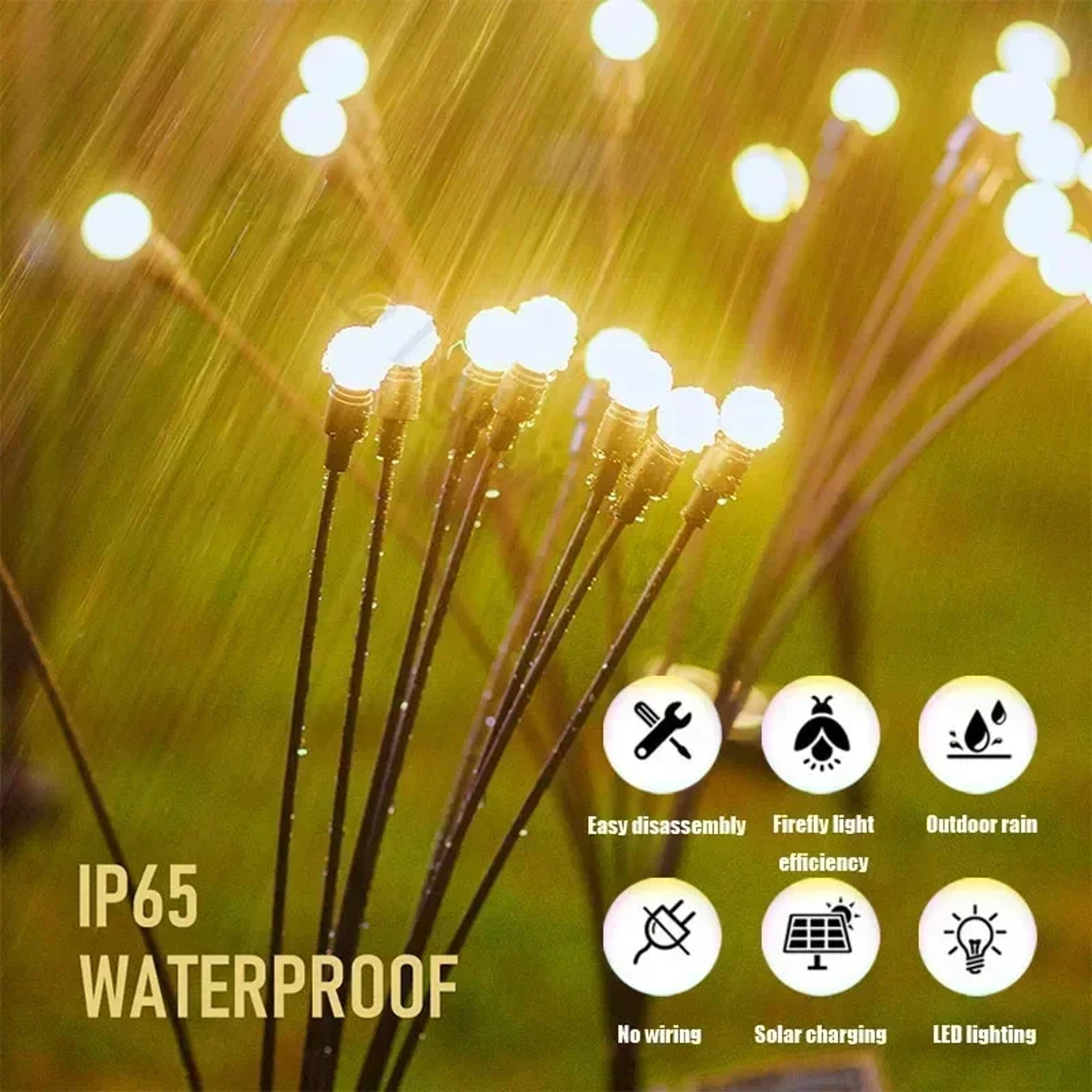 Solar Garden Firefly Light Waterproof Starburst Swing Lamp Outdoor Decorative Lamp For Path Yard 2