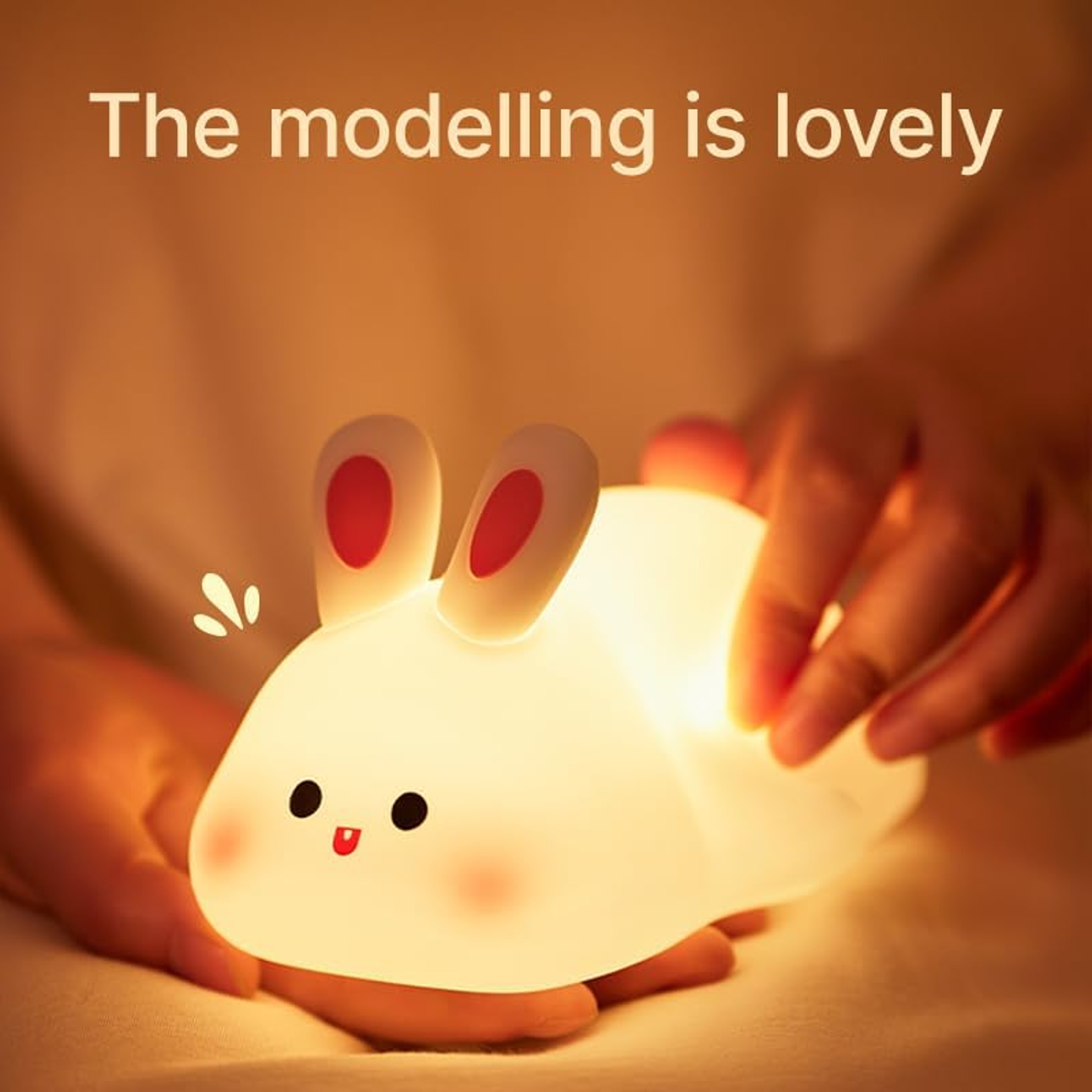 Rabbit Night Silicone Lamp USB Powered Rechargeable Bedside Touch Light For Kids Room Party Gift Re 3
