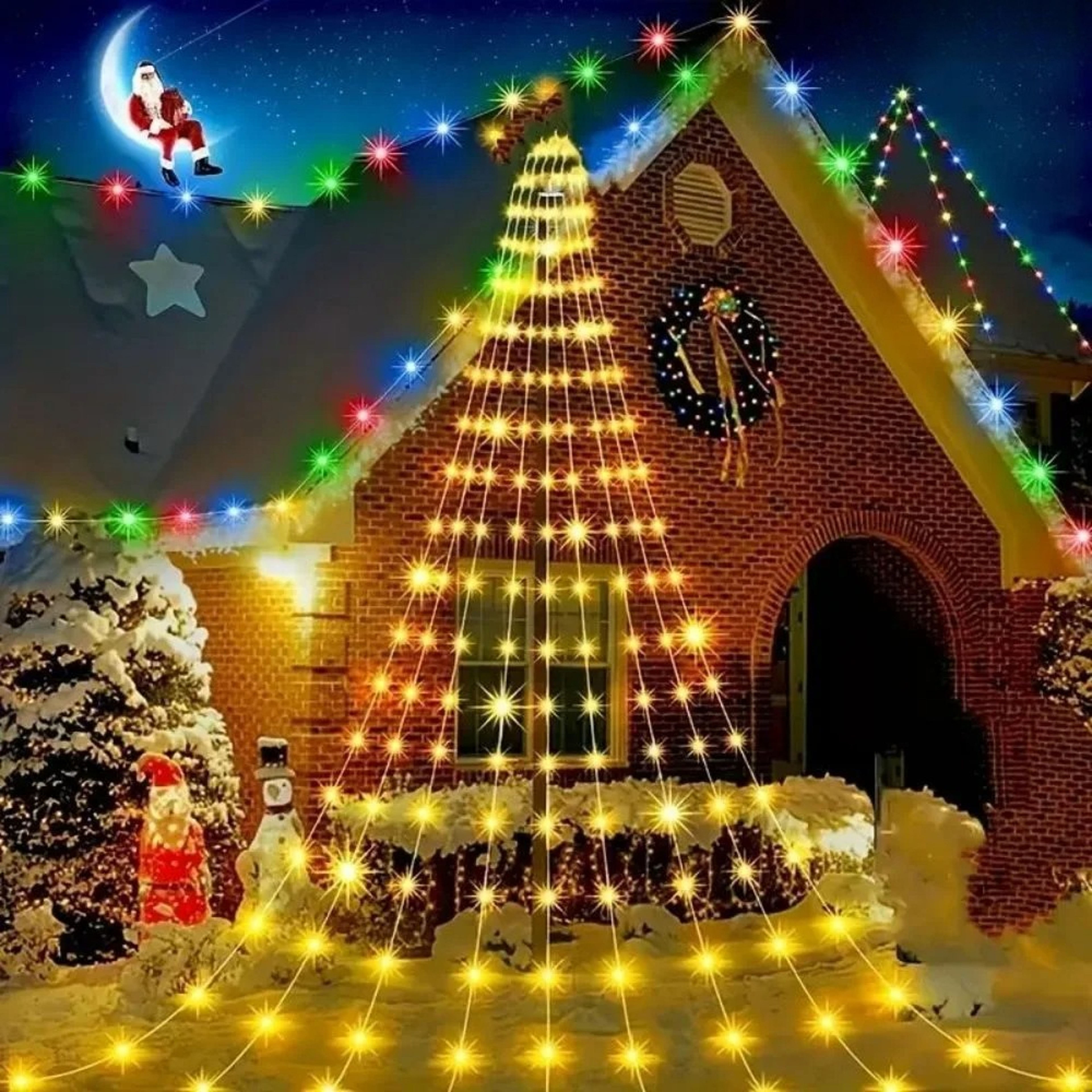 USB Powered Waterfall Tree String Lights Indoor  Outdoor Halloween  Christmas Decor Festival Party  4
